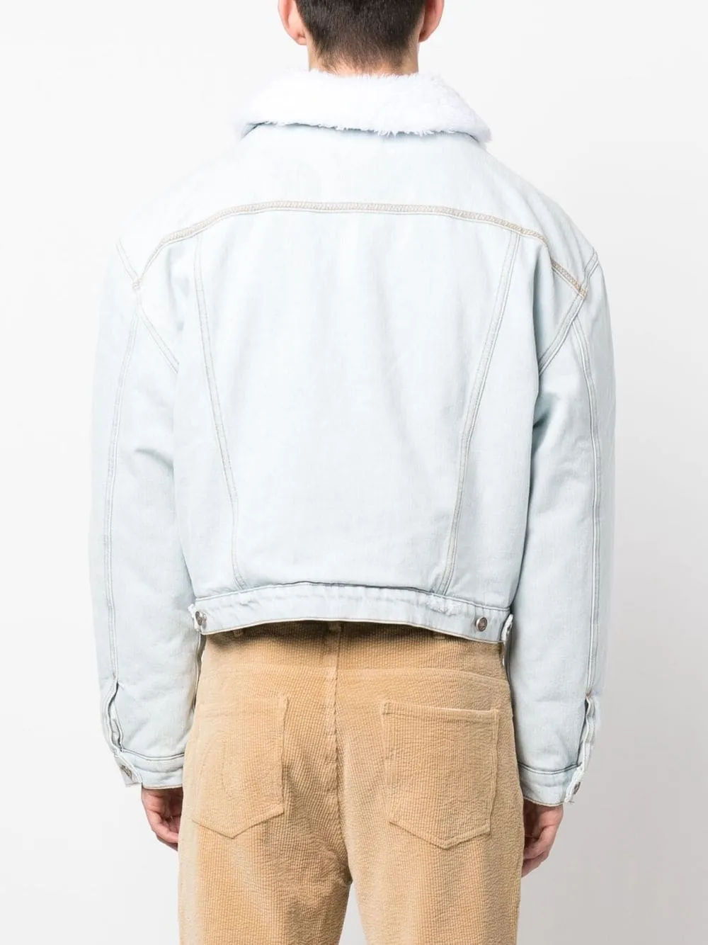 Giacca denim con colletto in celeste - uomo