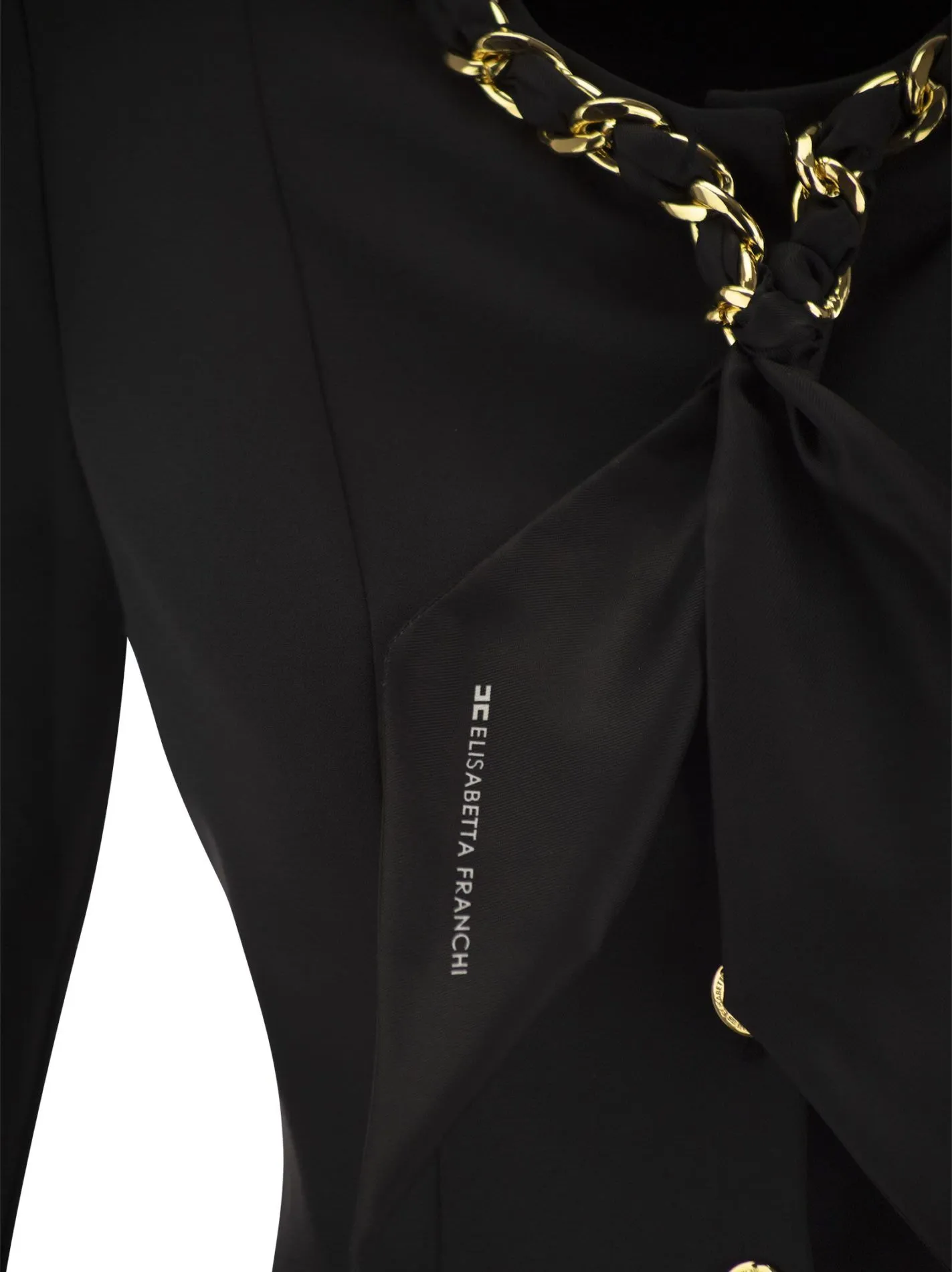 Giacca in crêpe con catena foulard