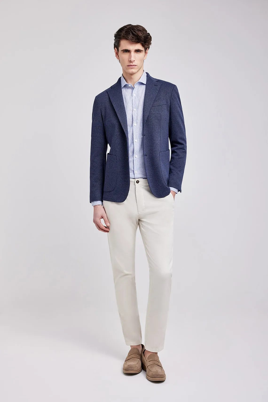 GIACCA IN MICROFANTASIA BLU