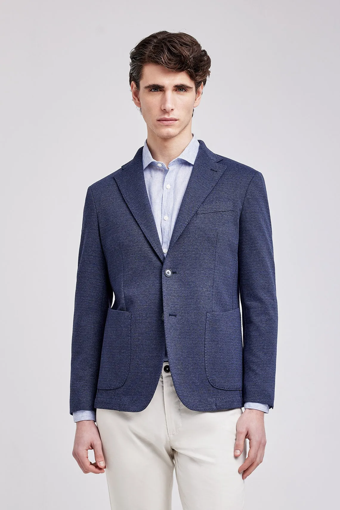 GIACCA IN MICROFANTASIA BLU