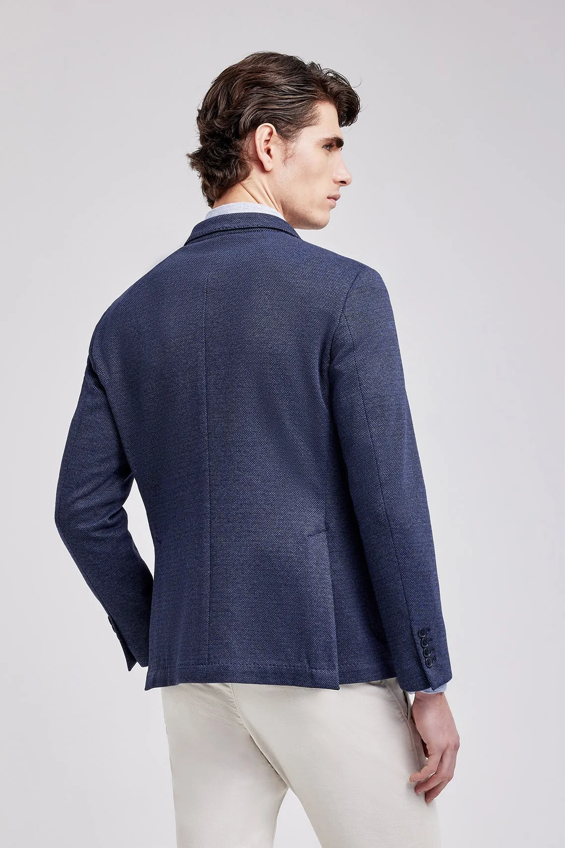 GIACCA IN MICROFANTASIA BLU
