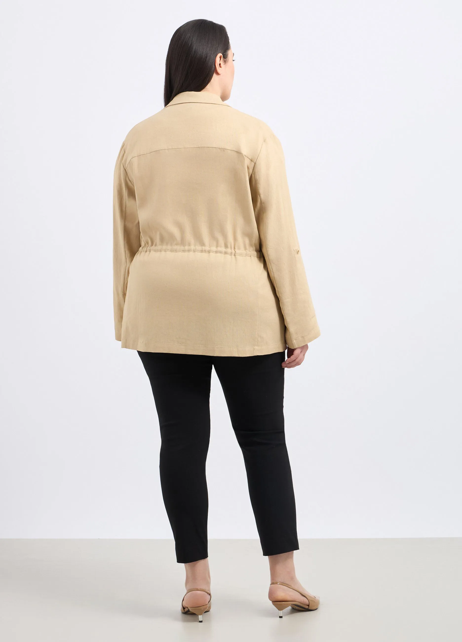 Giacca in misto lino donna curvy