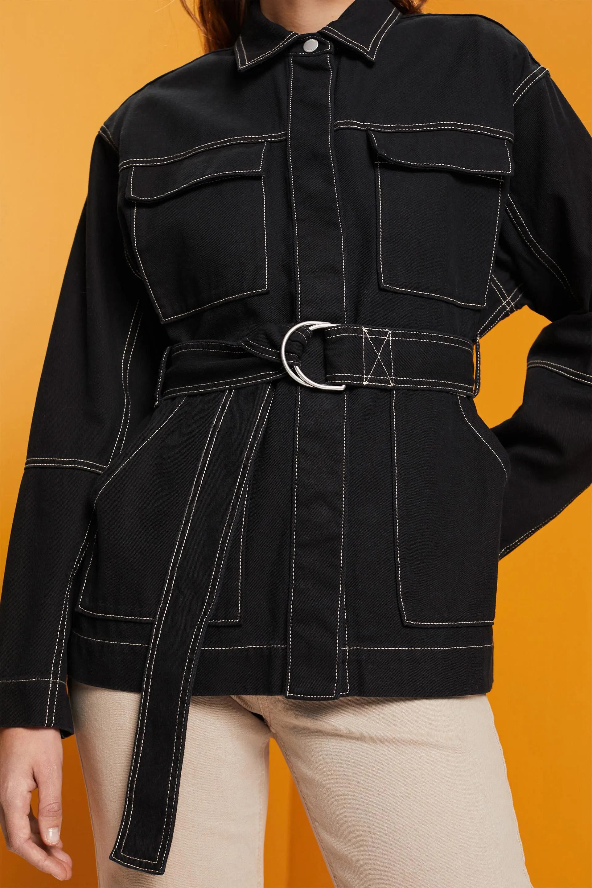 Giacca in twill con cintura