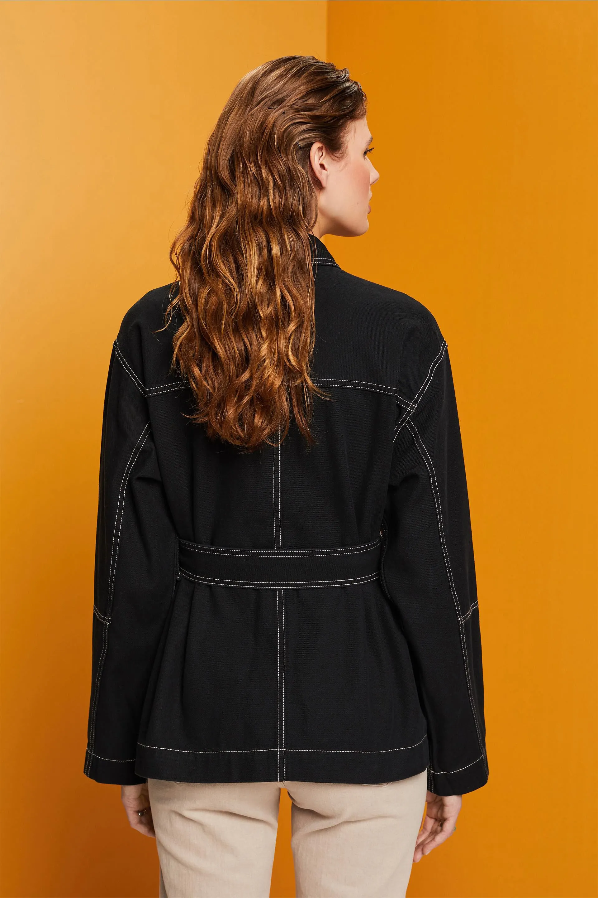 Giacca in twill con cintura