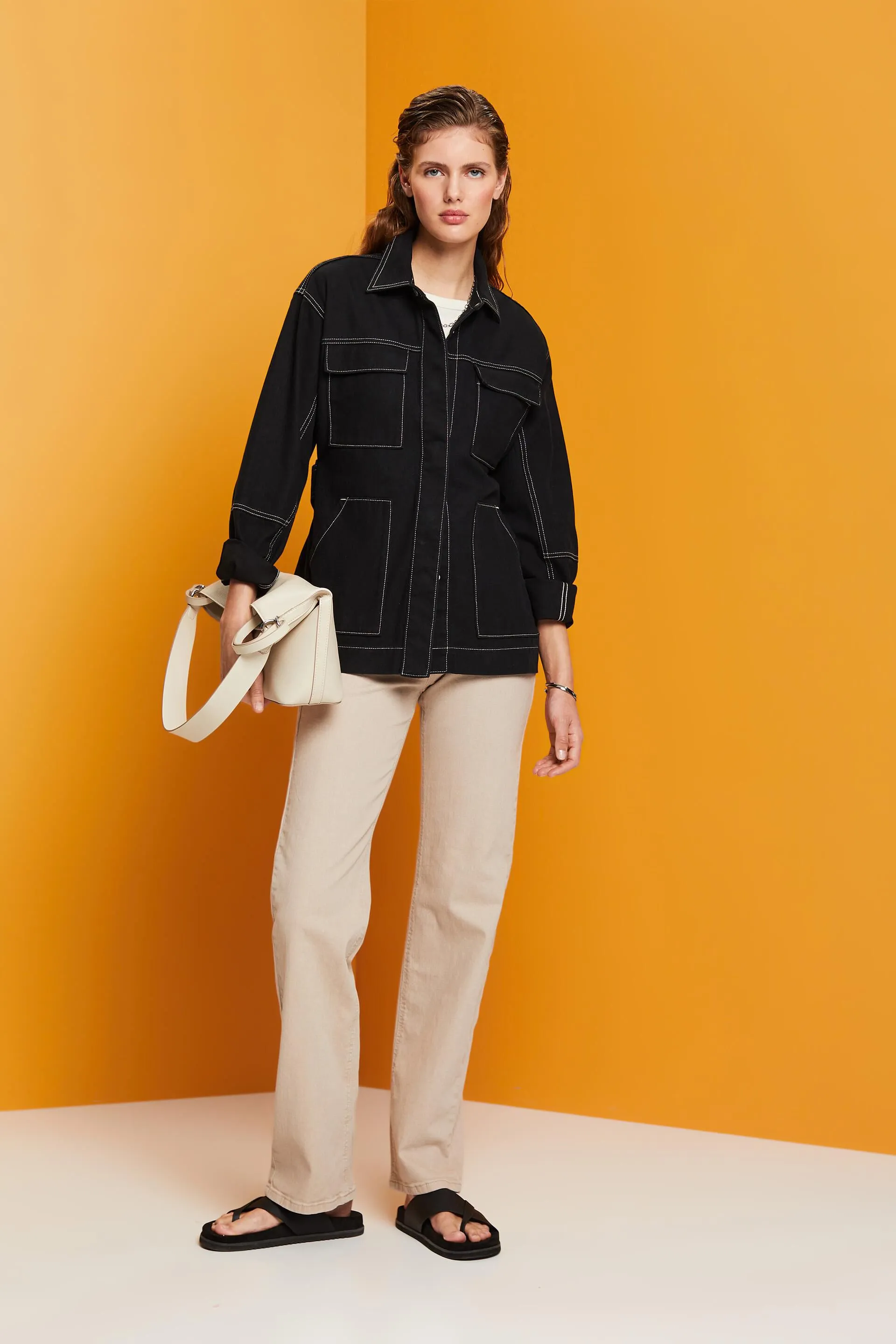 Giacca in twill con cintura