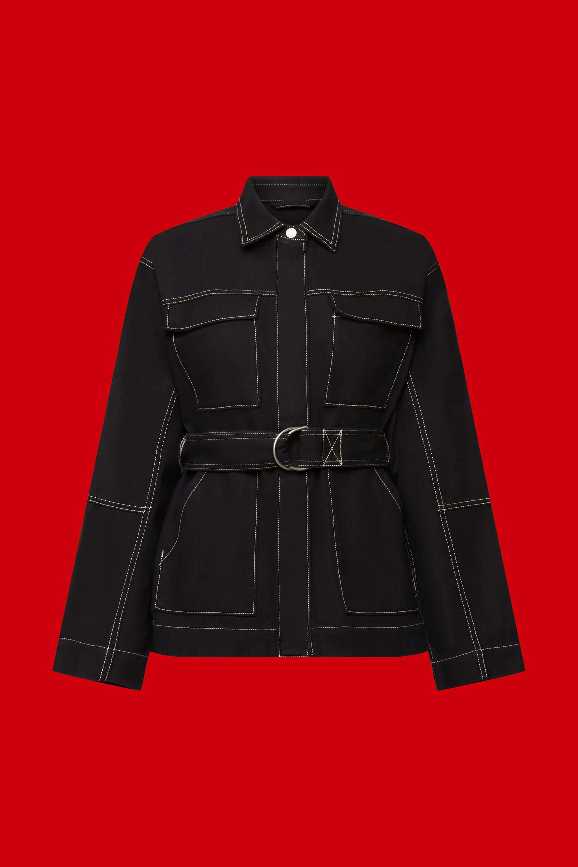 Giacca in twill con cintura
