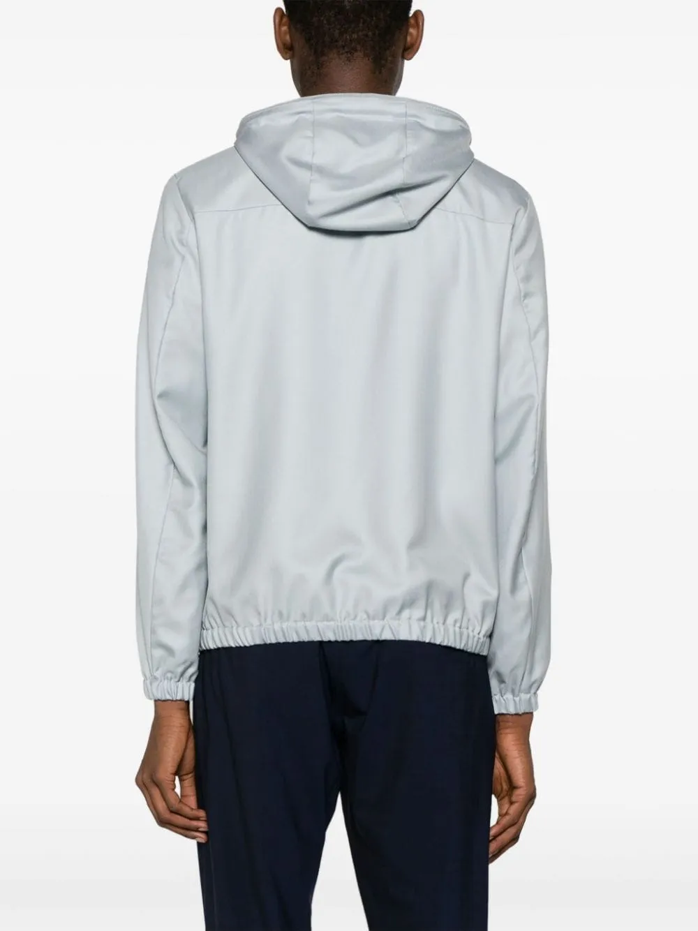 Giacca leggera con cappuccio in azzurro - uomo