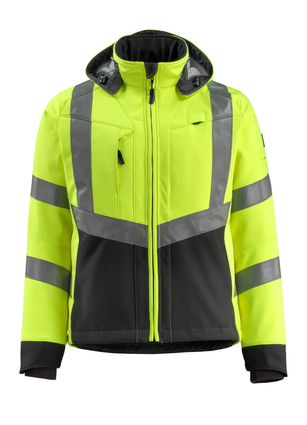 Giacca softshell ad alta visibilità Giallo/nero Mascot Workwear BLACKPOOL, XL unisex, Idrorepellente