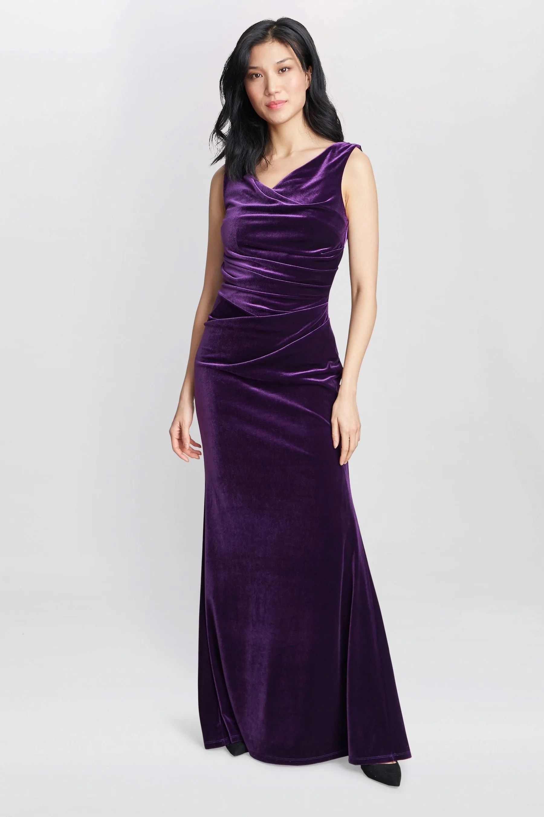 Gina Bacconi Viola - Selena - Abito maxi in velluto
