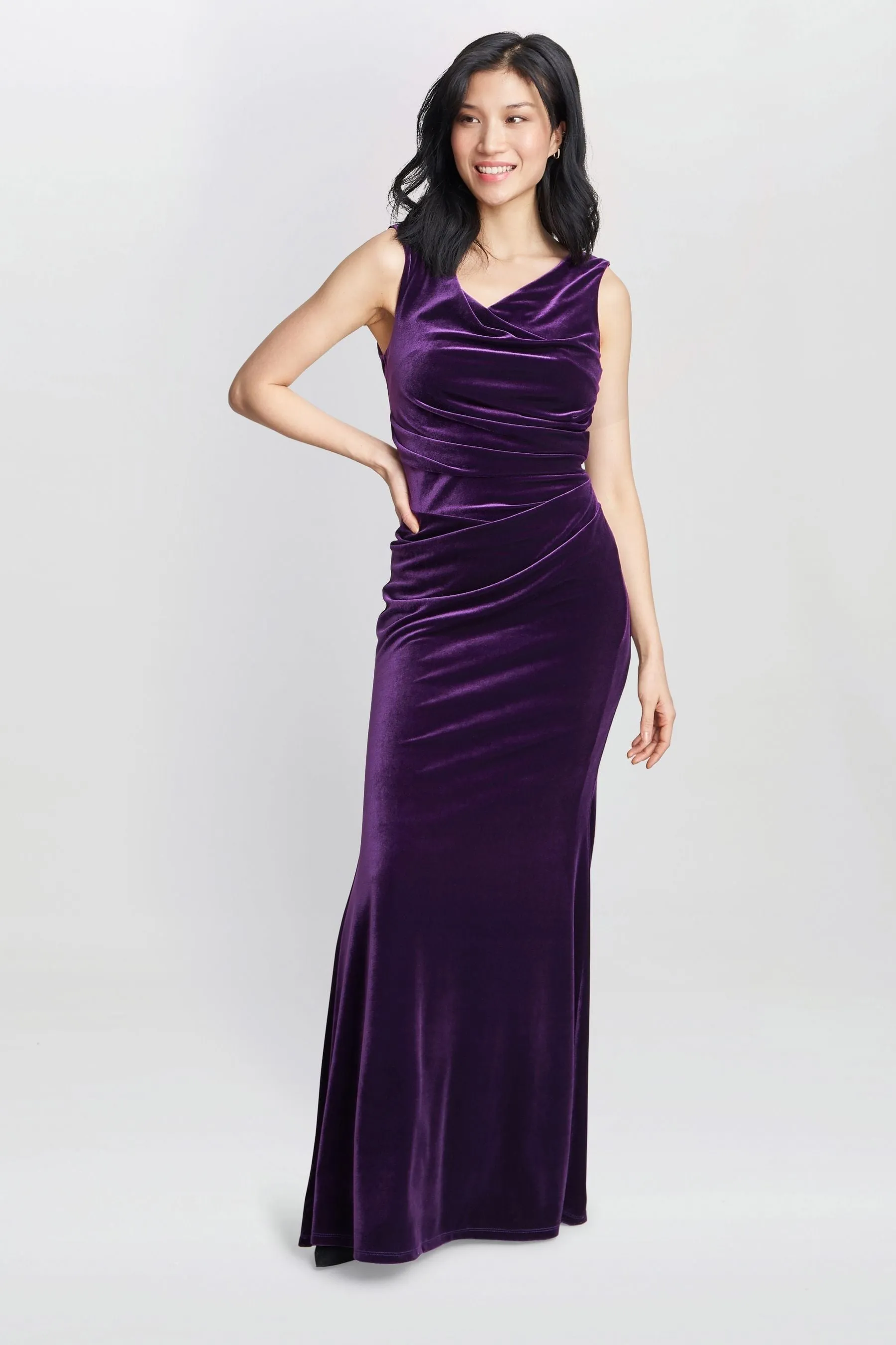 Gina Bacconi Viola - Selena - Abito maxi in velluto
