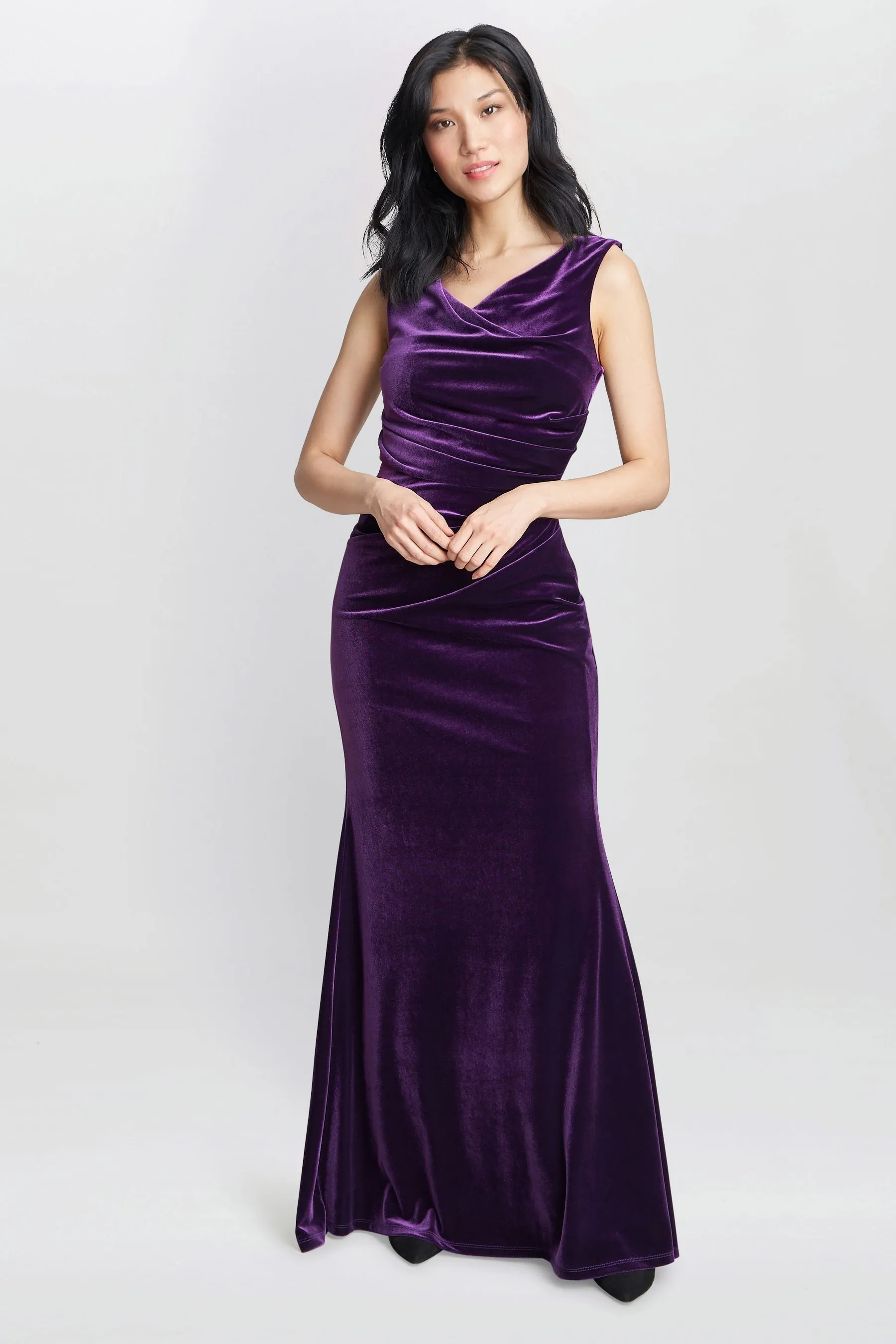 Gina Bacconi Viola - Selena - Abito maxi in velluto