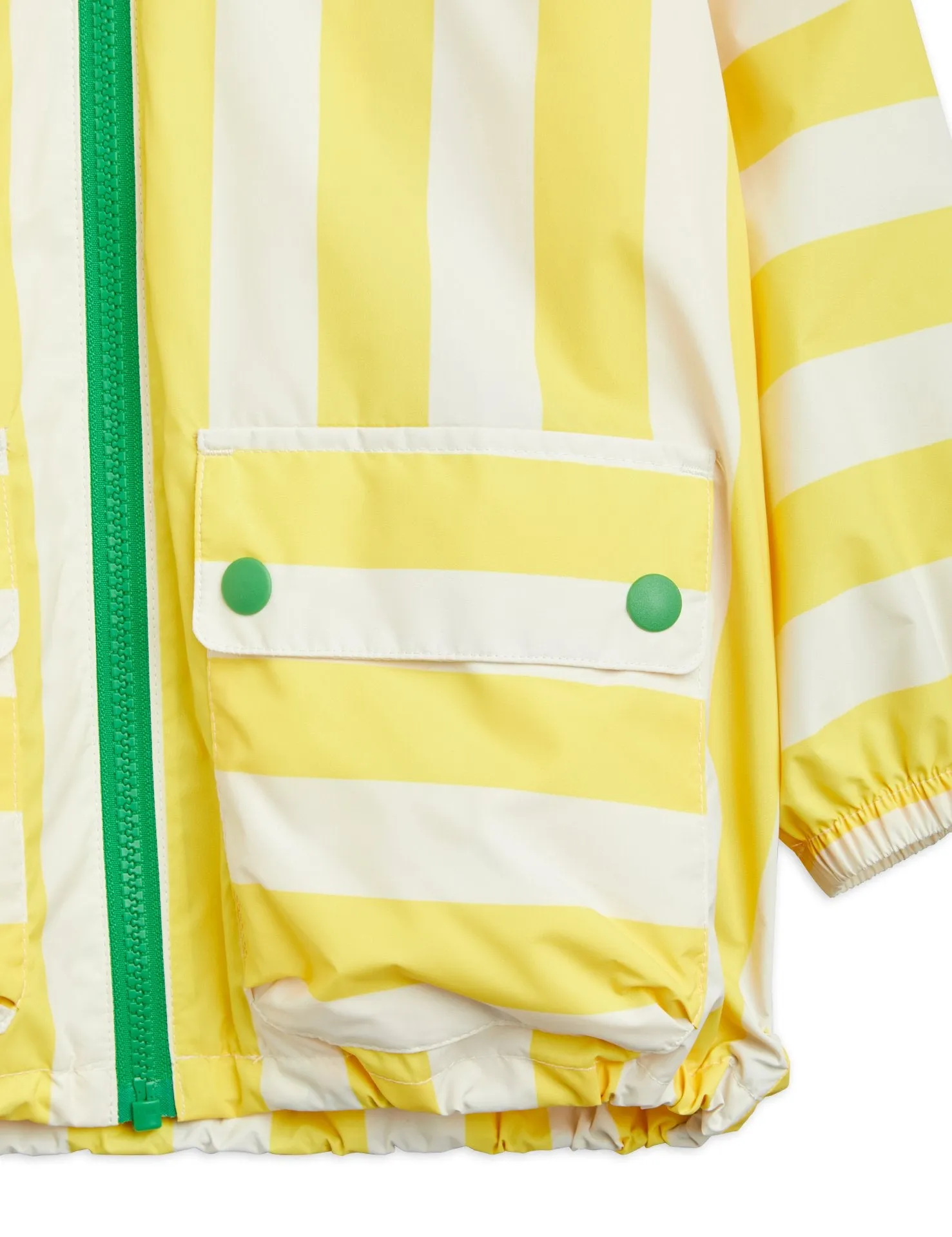 Giubbino a righe giallo con applicazione pellicano per bambini