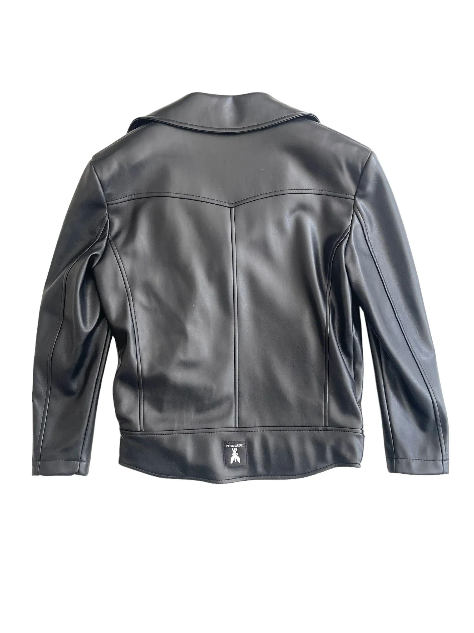 Giubbino biker nero in eco pelle per bambina