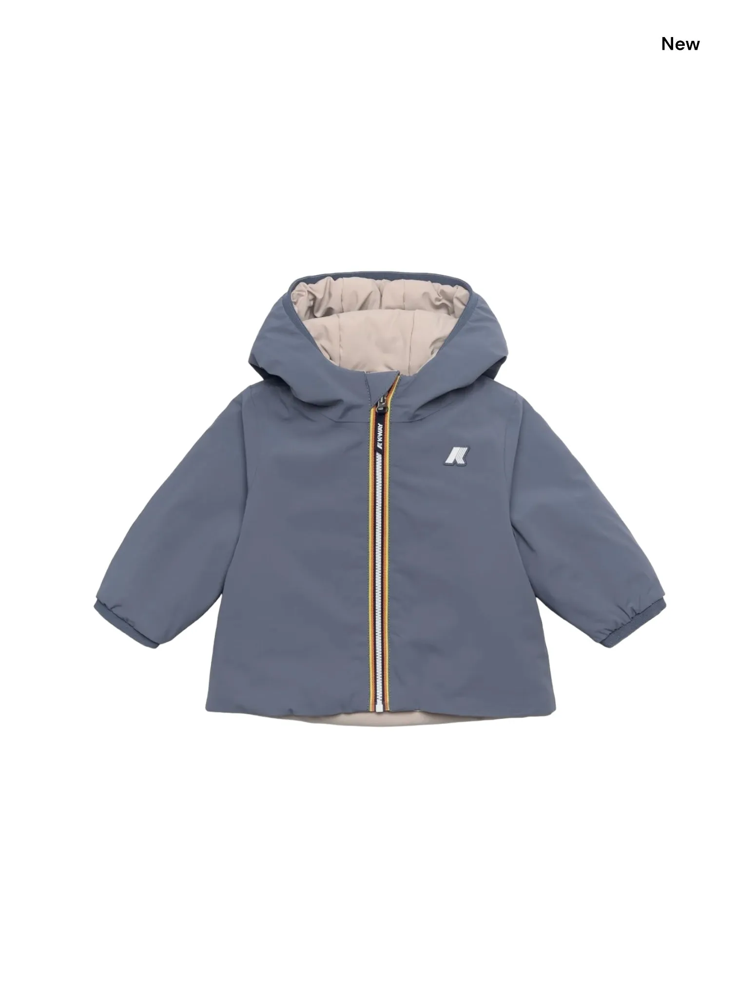 Giubbino grigio e beige reversibile per neonati