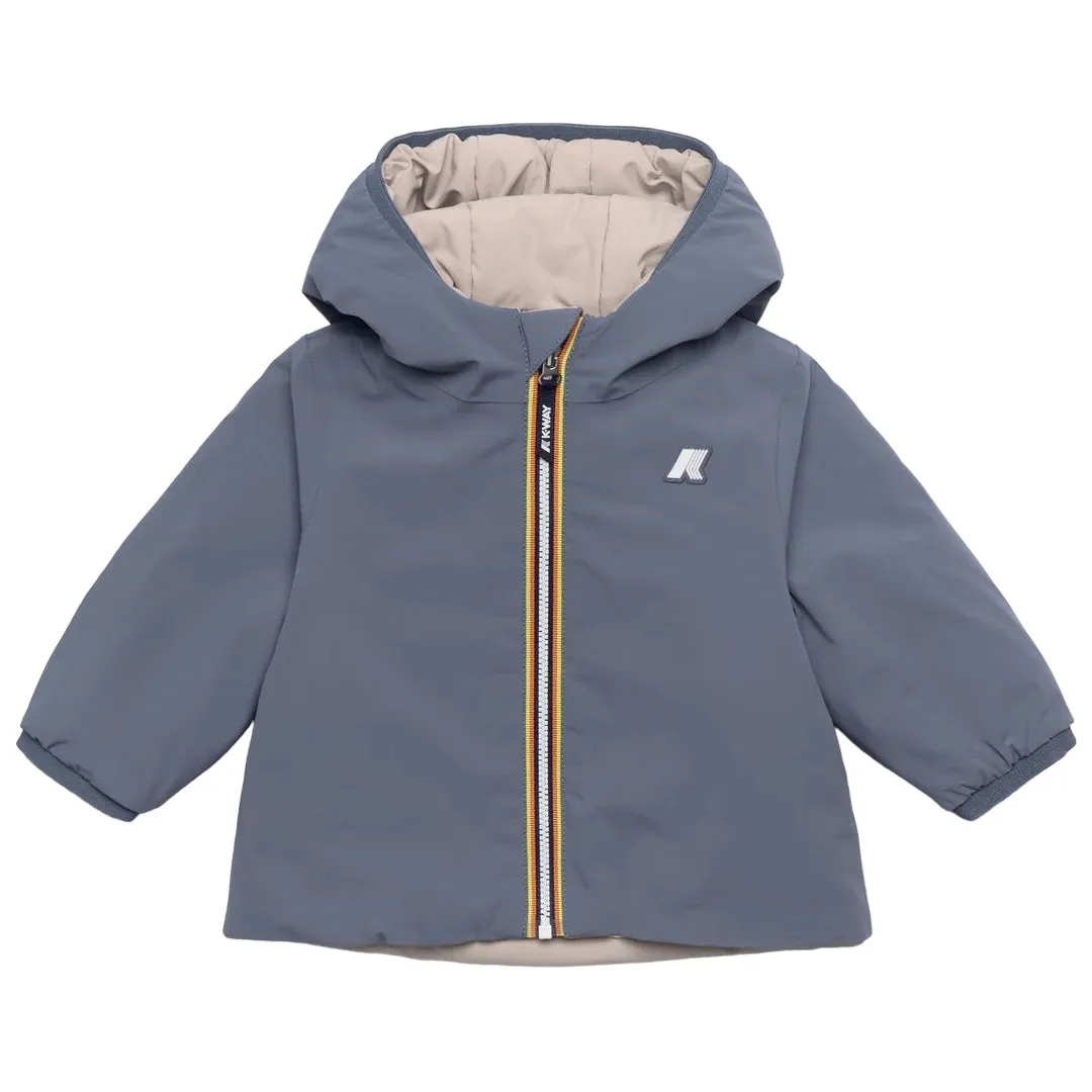 Giubbino grigio e beige reversibile per neonati