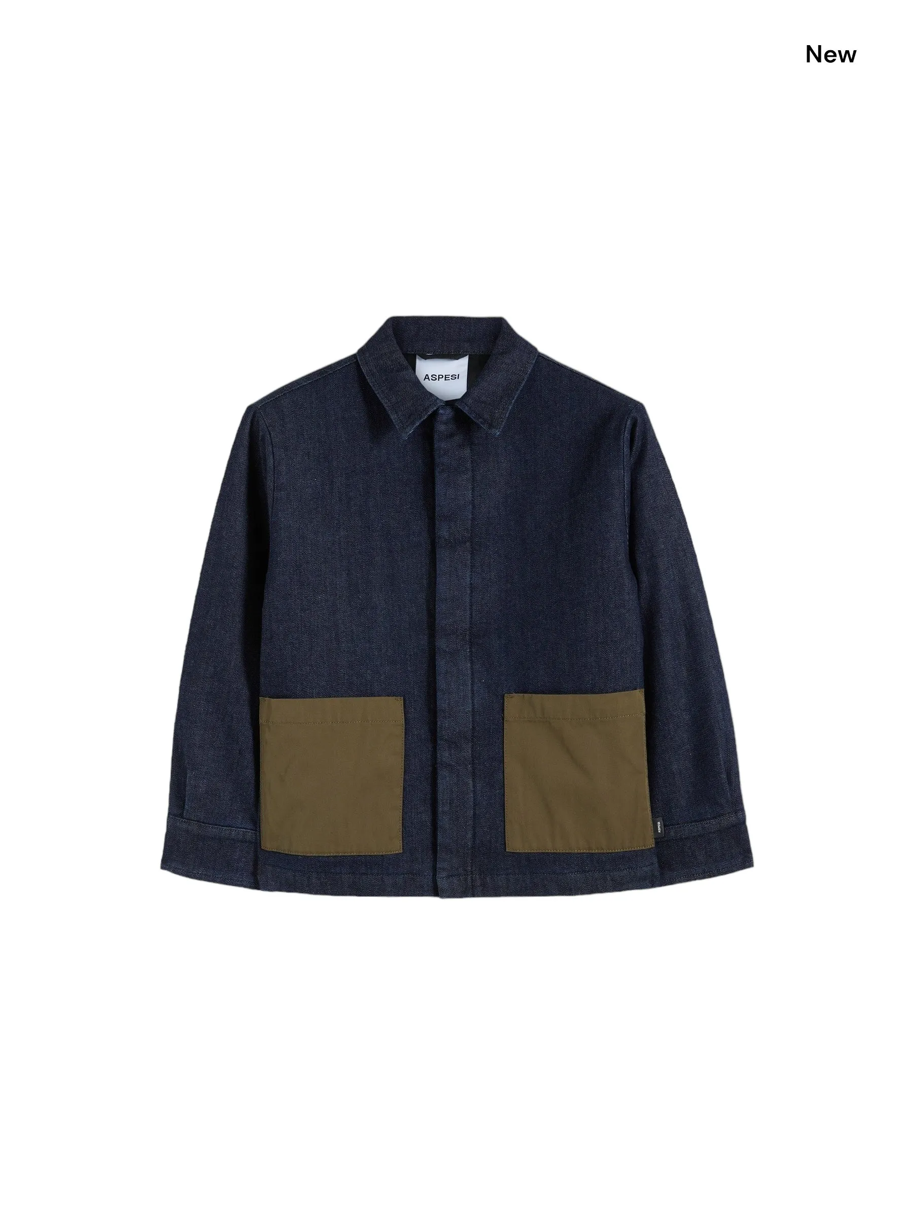 Giubbino in denim blu con tasche verdi per bambini