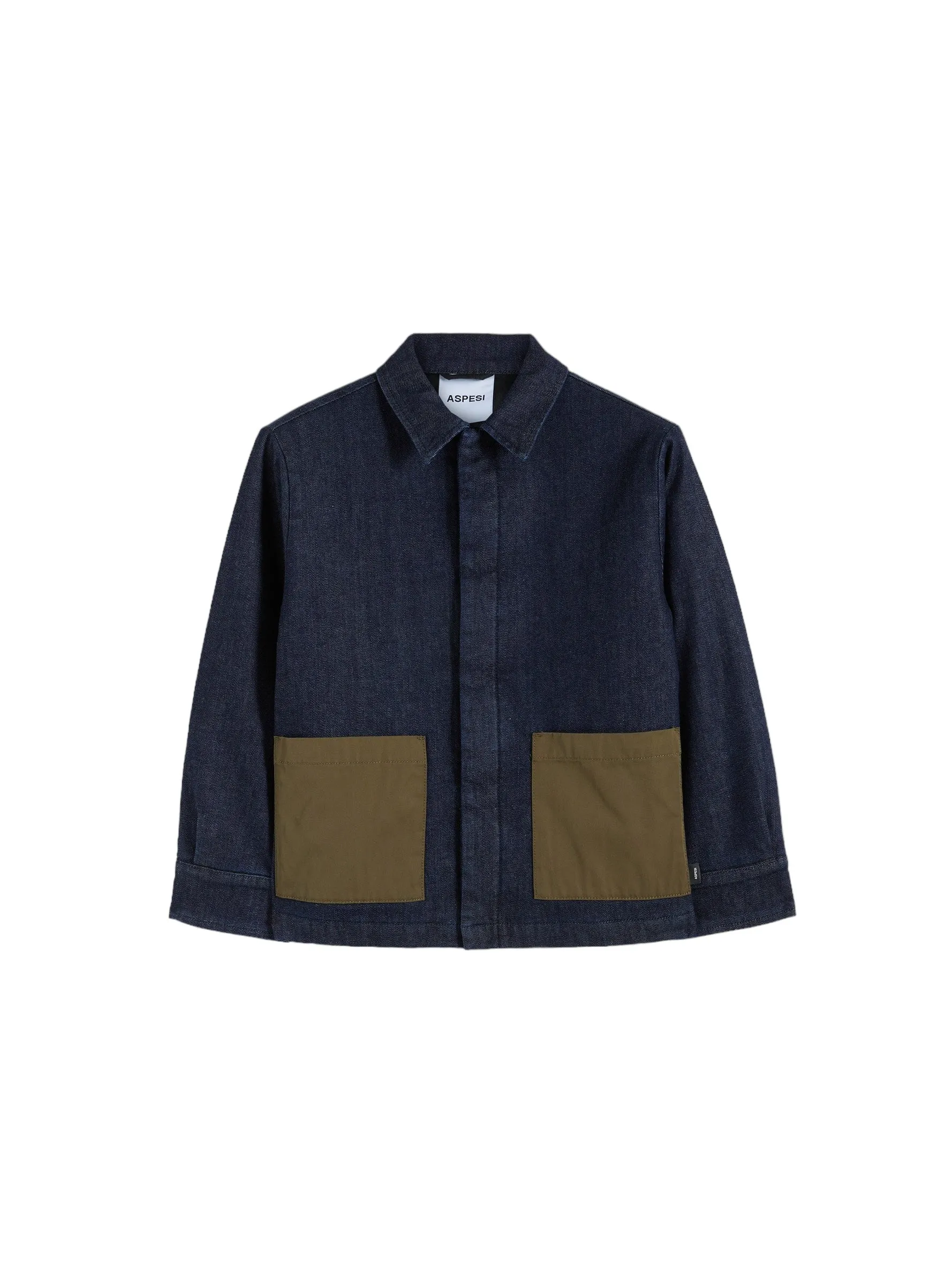 Giubbino in denim blu con tasche verdi per bambini
