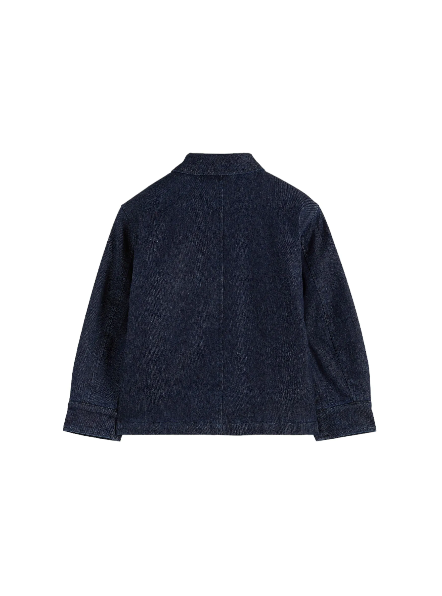 Giubbino in denim blu con tasche verdi per bambini