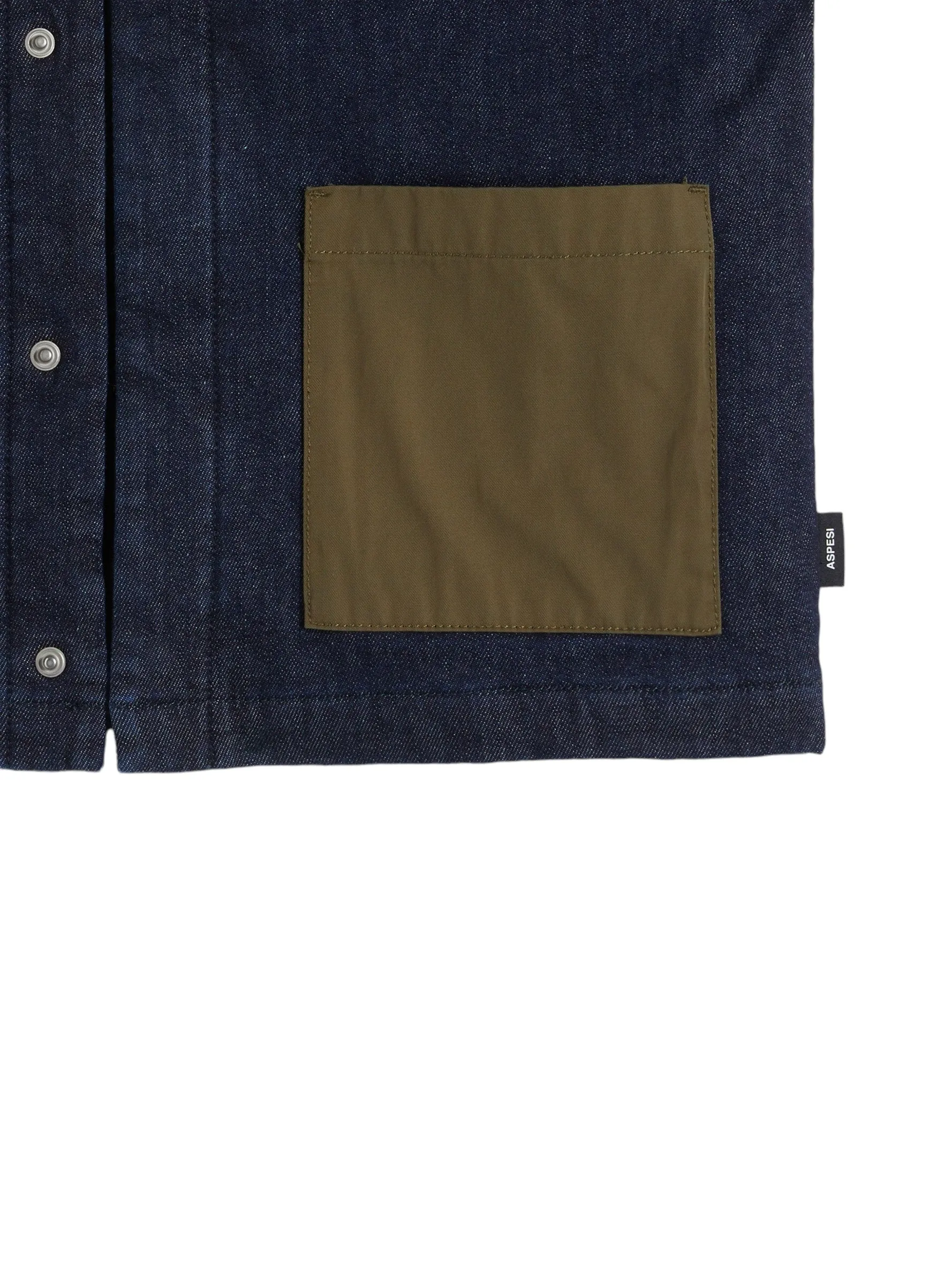 Giubbino in denim blu con tasche verdi per bambini
