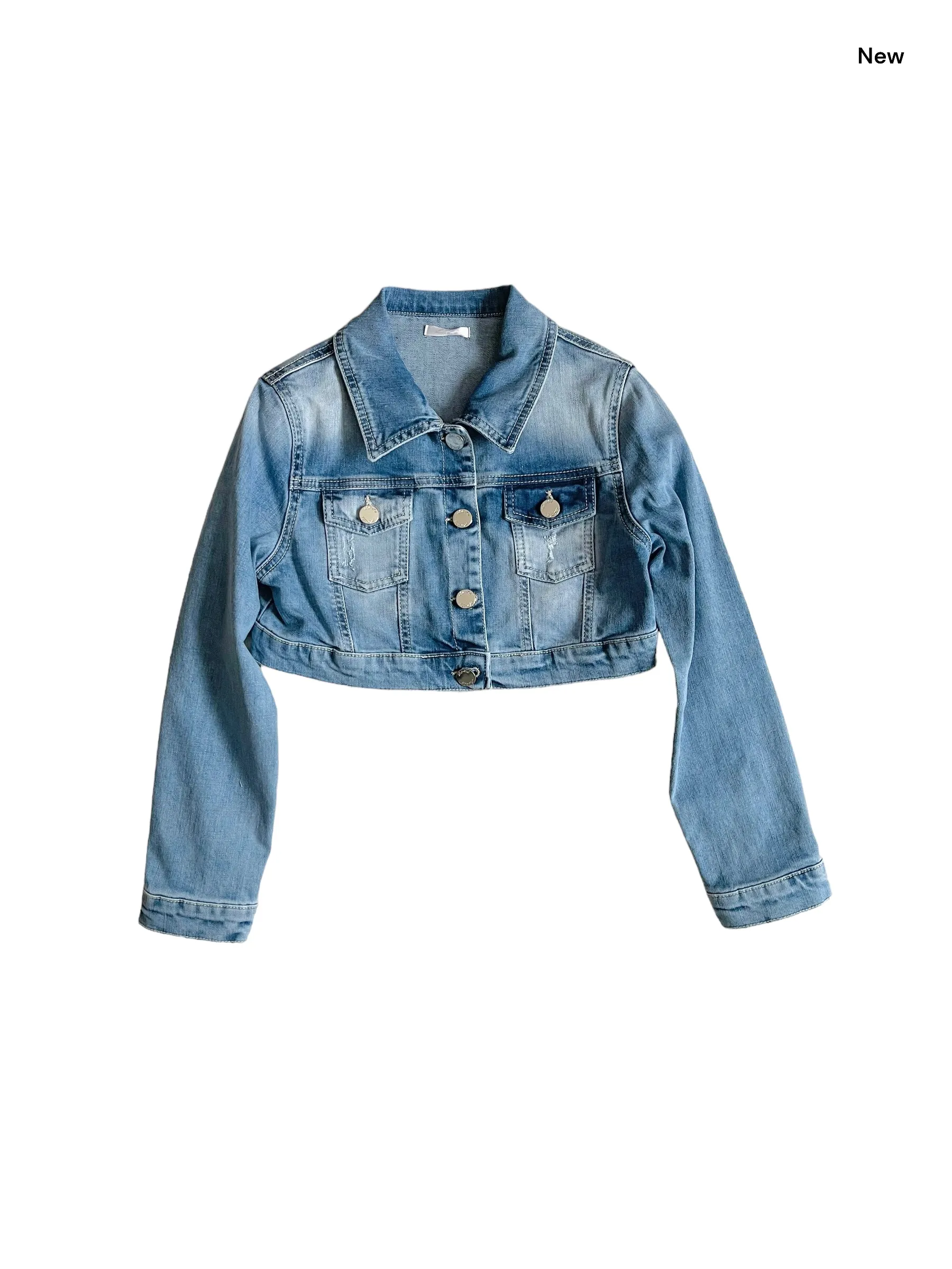 Giubbino in denim blu per per bambina