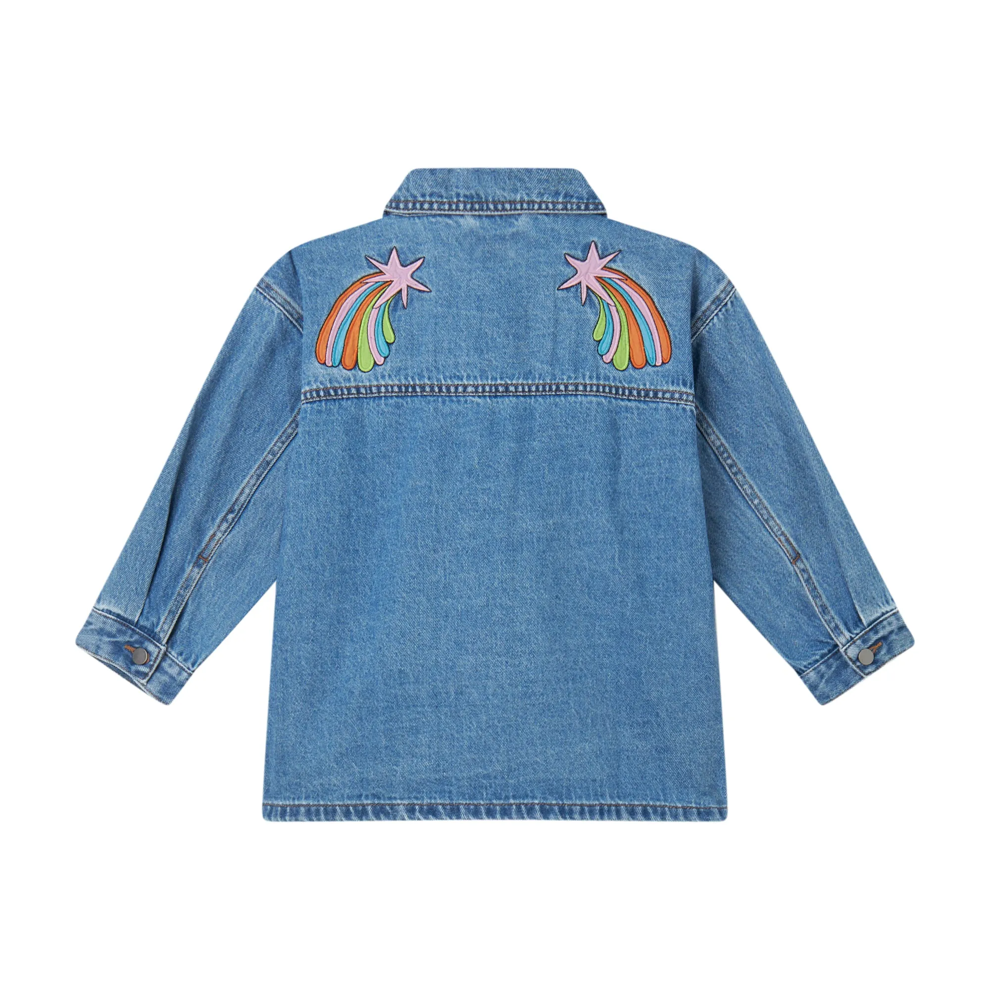 Giubbino in denim con logo per bambina