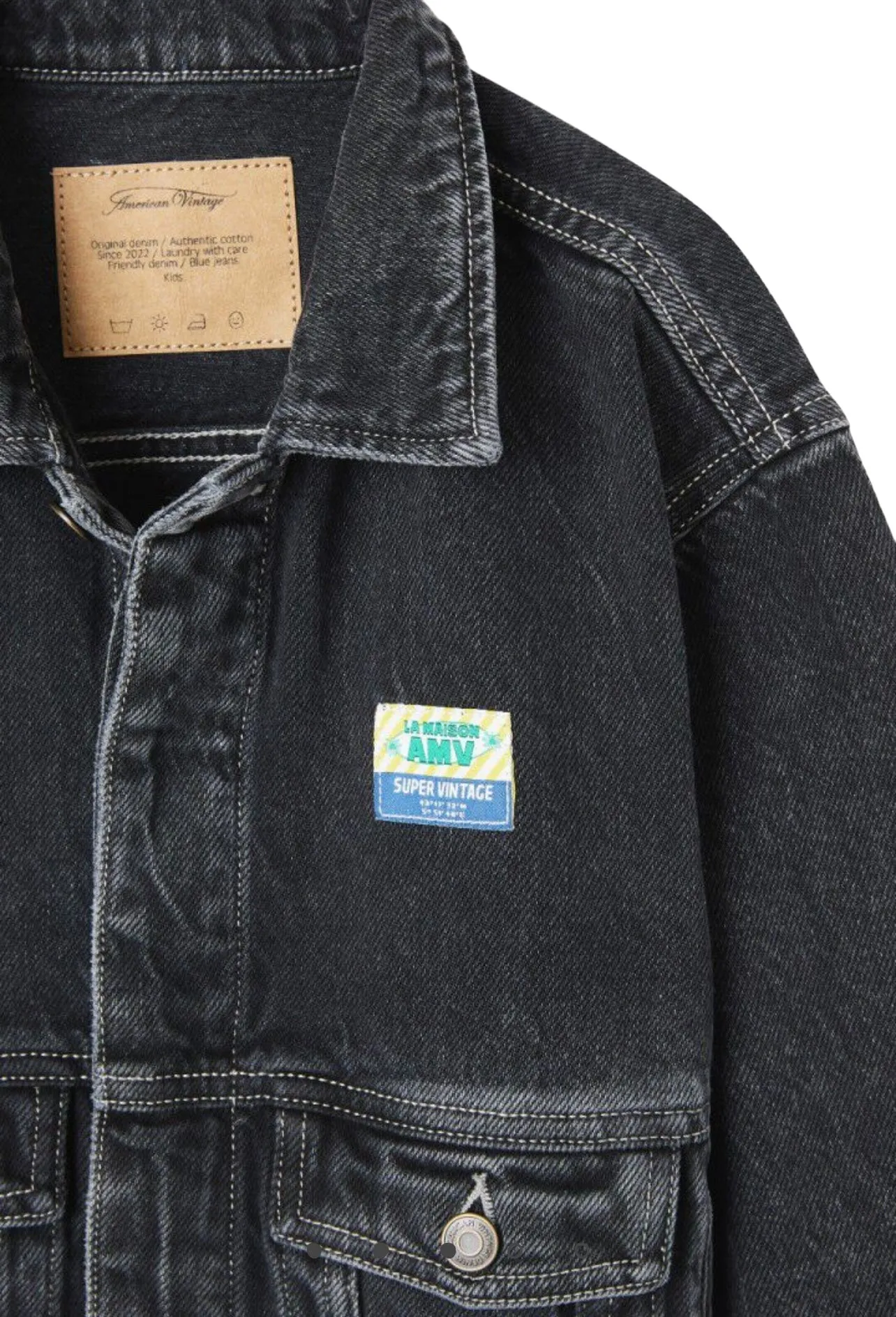 Giubbino in denim nero per bambini