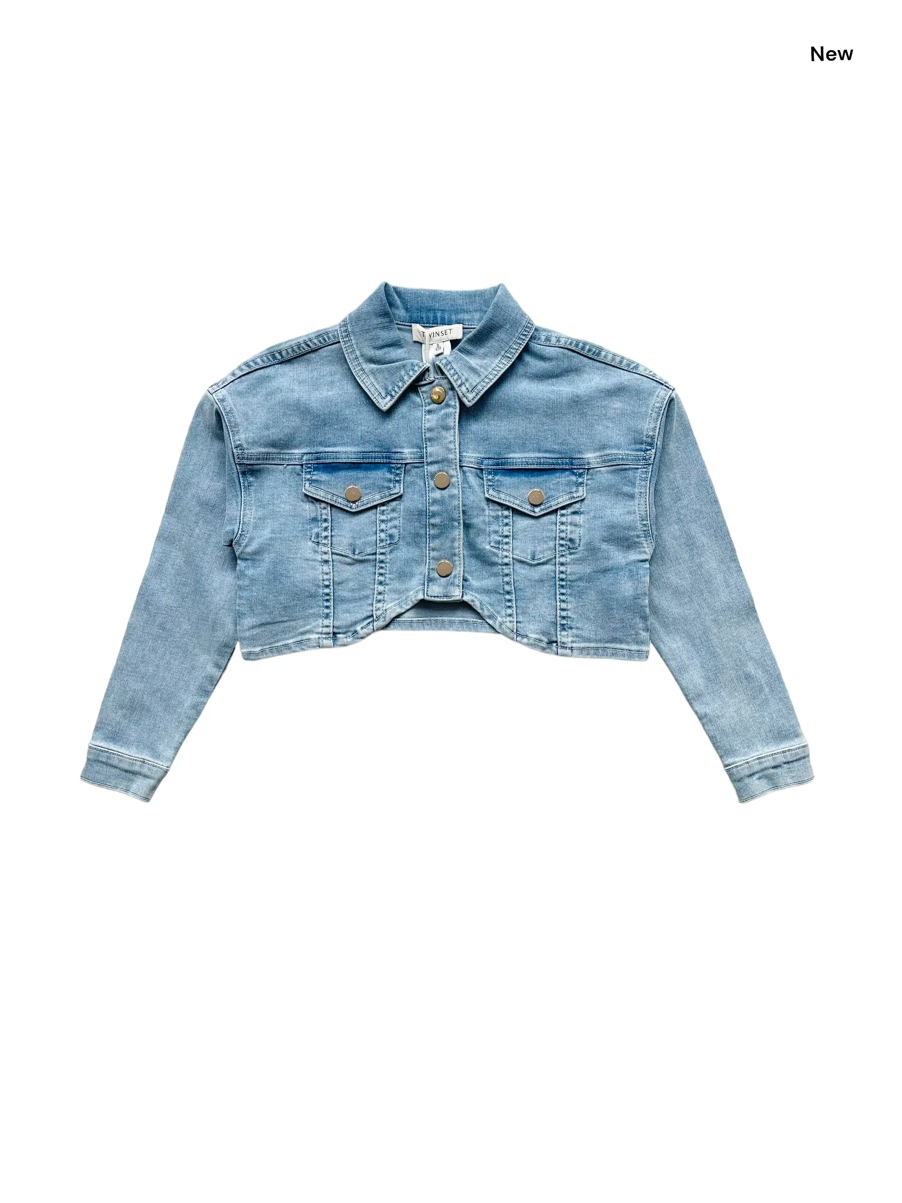 Giubbino in jeans cropped per bambina