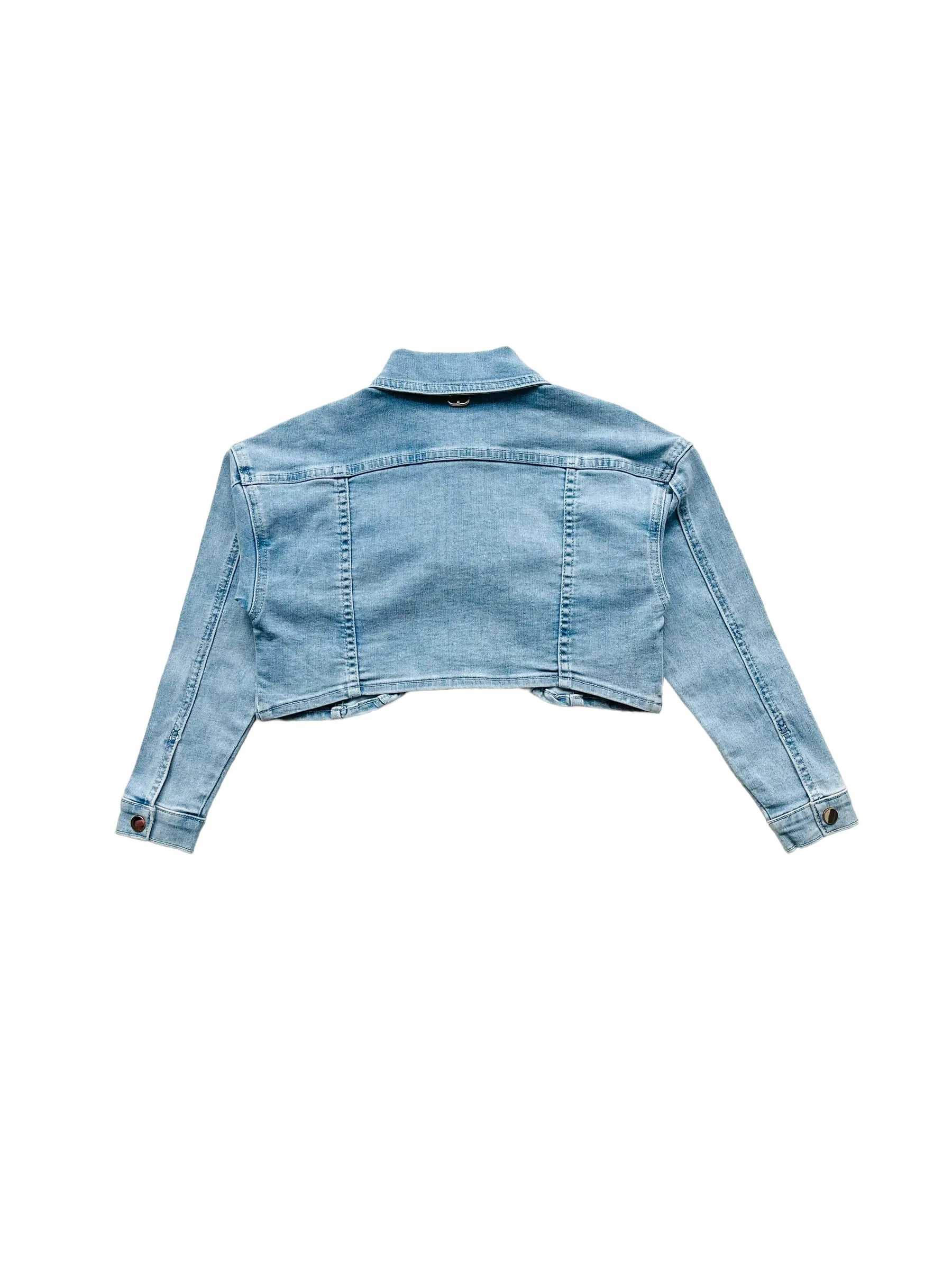 Giubbino in jeans cropped per bambina