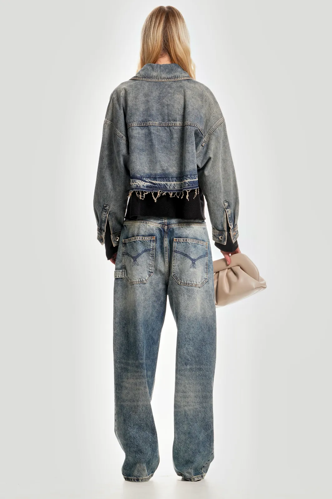 Giubbino maniche lunghe in jeans blu