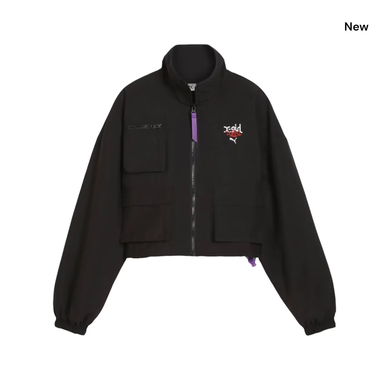 Giubbino nero con logo per bambina