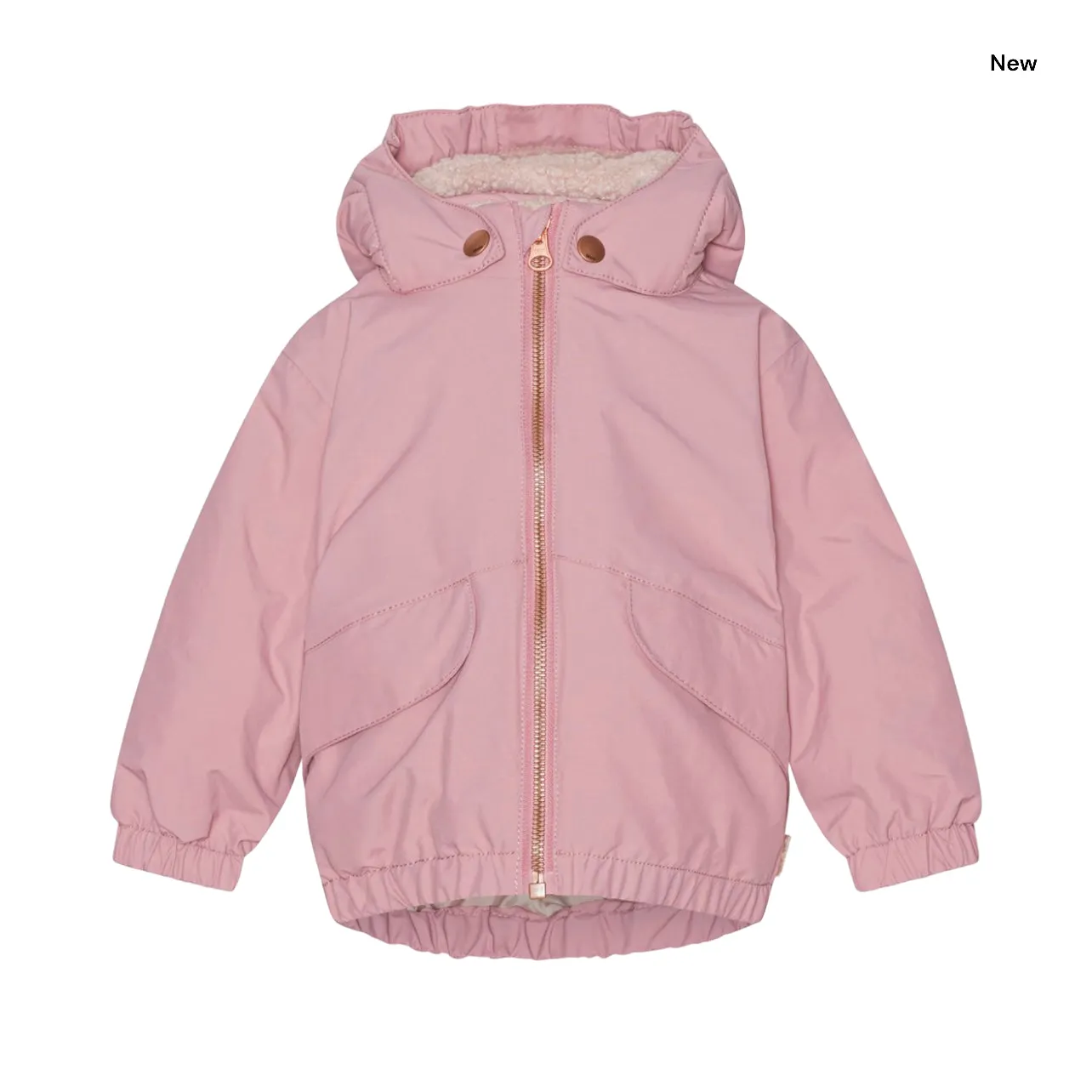 Giubbino rosa con cappuccio per neonata