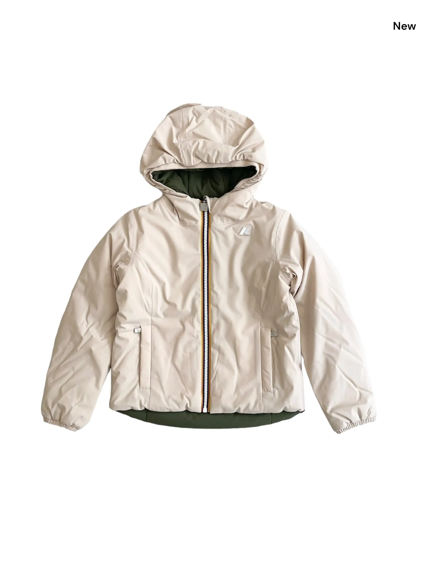 Giubbino rosa e verde reversibile per bambina