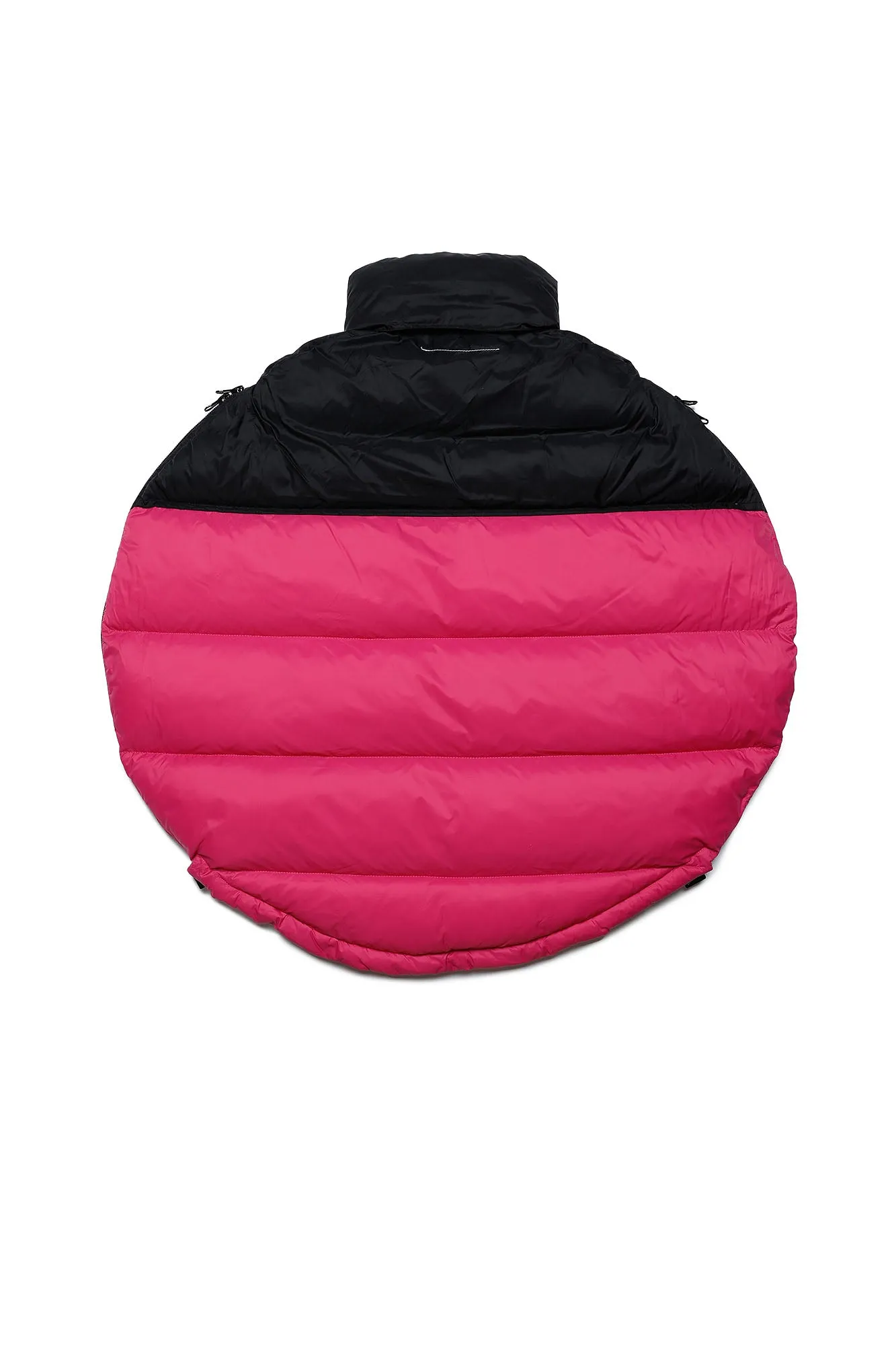Giubbino round bicolore fuxia-nero per bambina