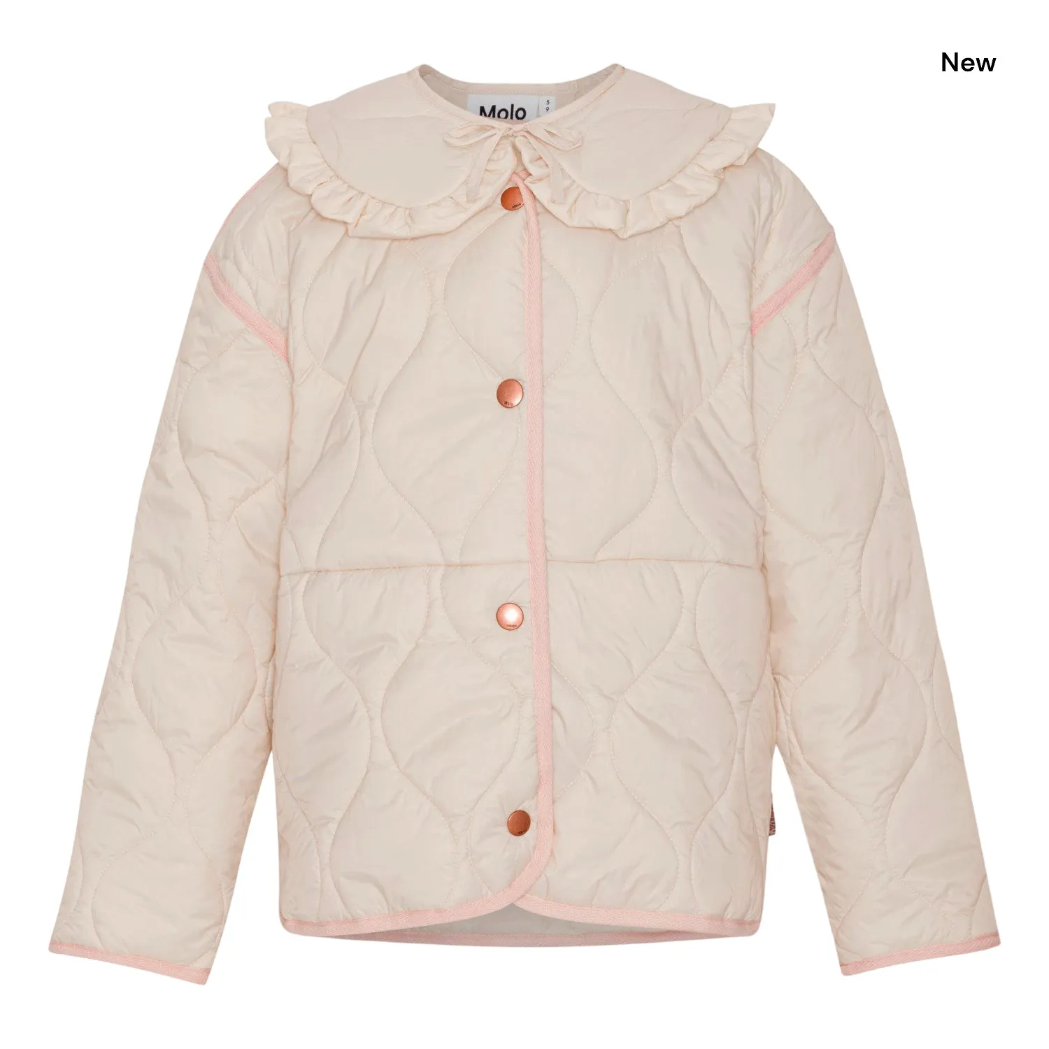 Giubbino trapuntato beige con colletto per bambina