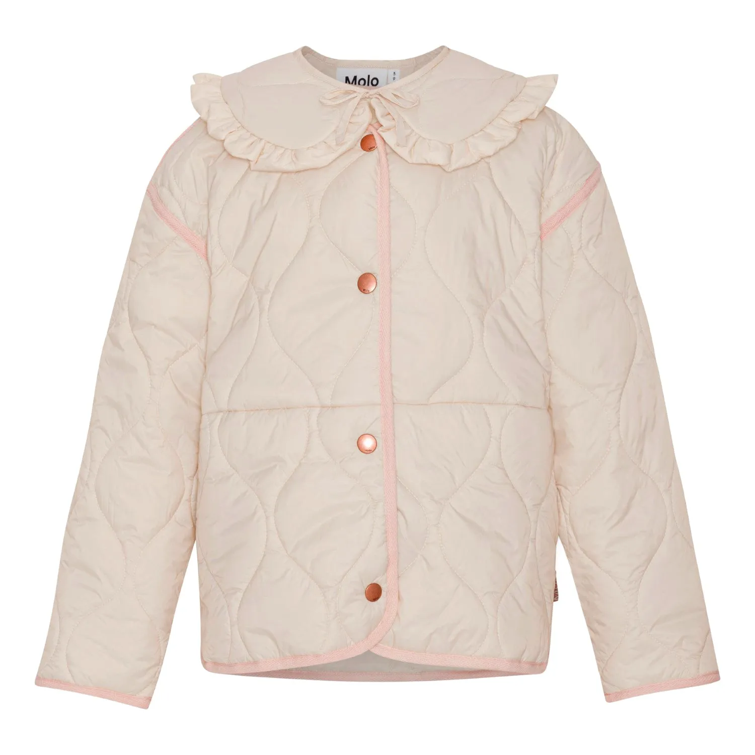 Giubbino trapuntato beige con colletto per bambina