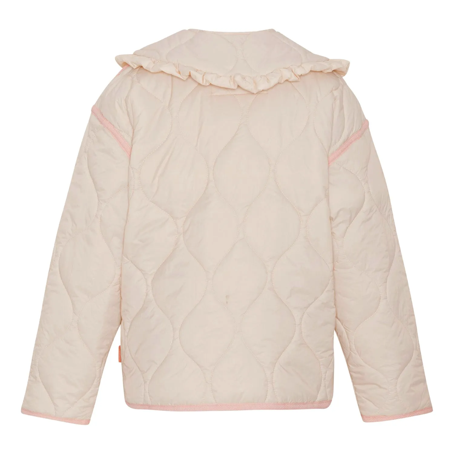 Giubbino trapuntato beige con colletto per bambina