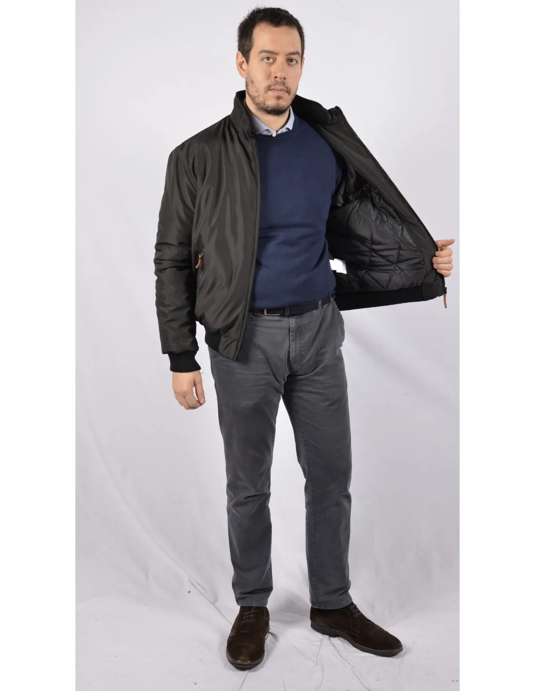 Giubbotto Corto Bomber Imbottito JPT Nero mod Bonate A / I