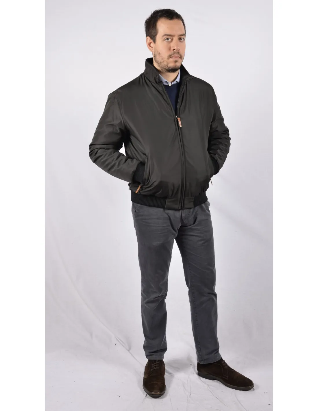 Giubbotto Corto Bomber Imbottito JPT Nero mod Bonate A / I