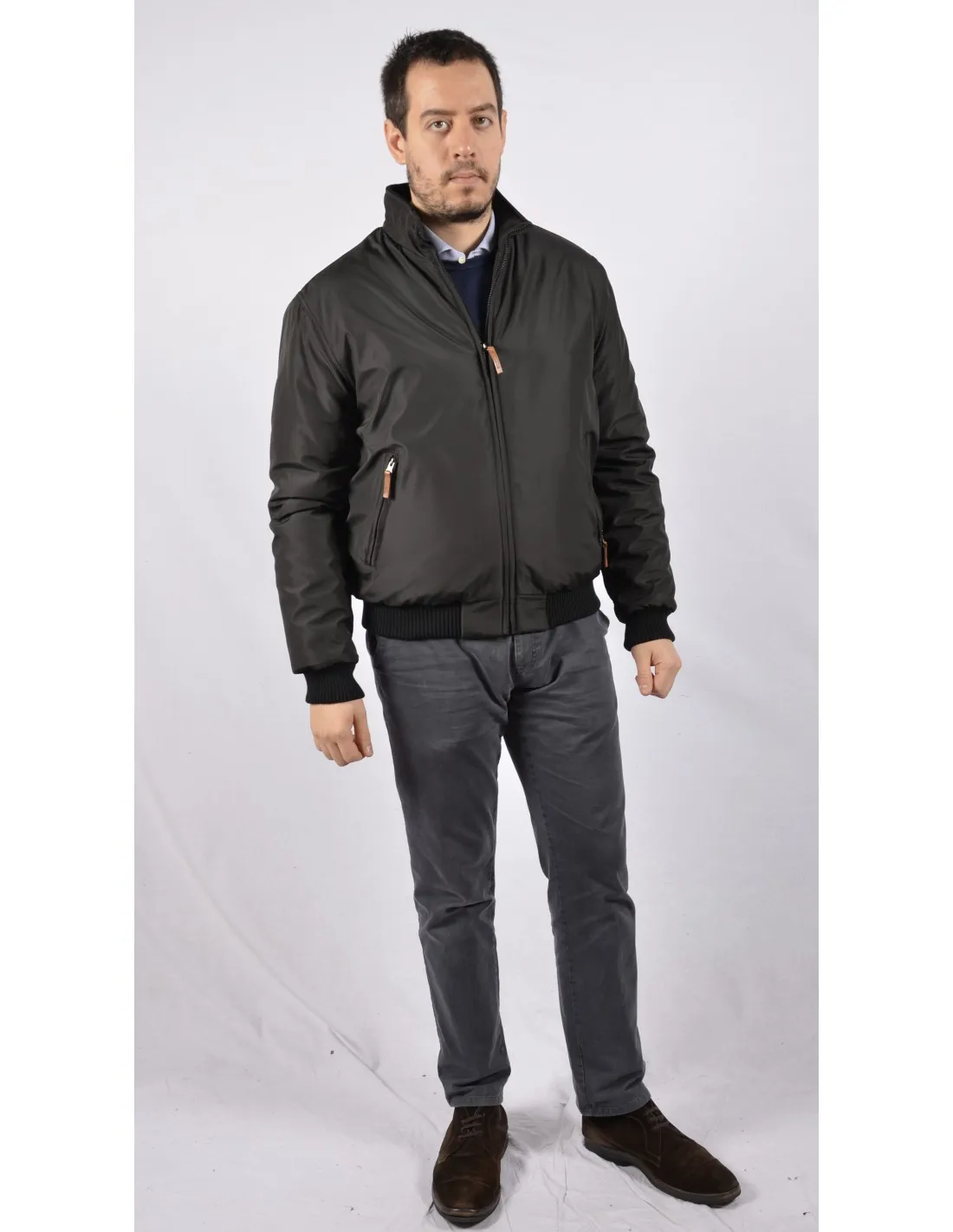 Giubbotto Corto Bomber Imbottito JPT Nero mod Bonate A / I