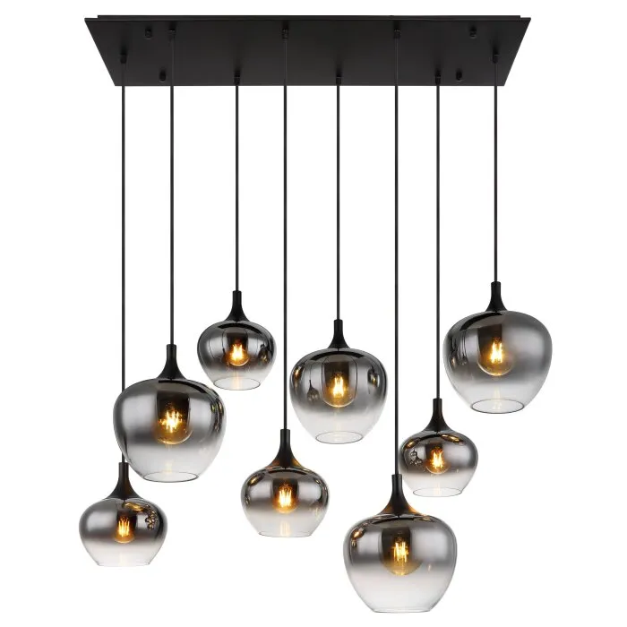 Globo MAXY Lampadario a sospensione Nero, 8-Luci