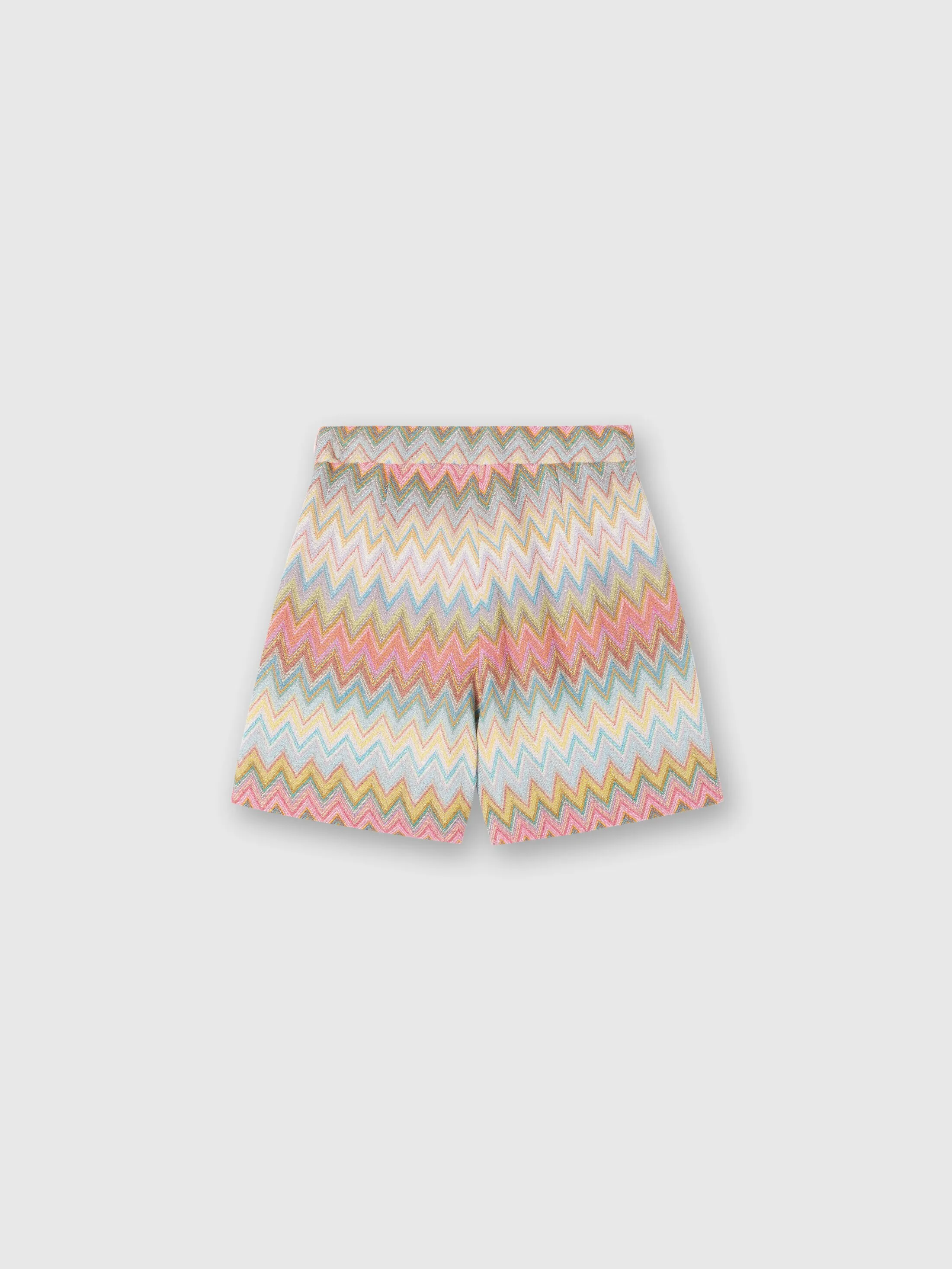 Gonna a portafoglio in maglia zig zag lamé
