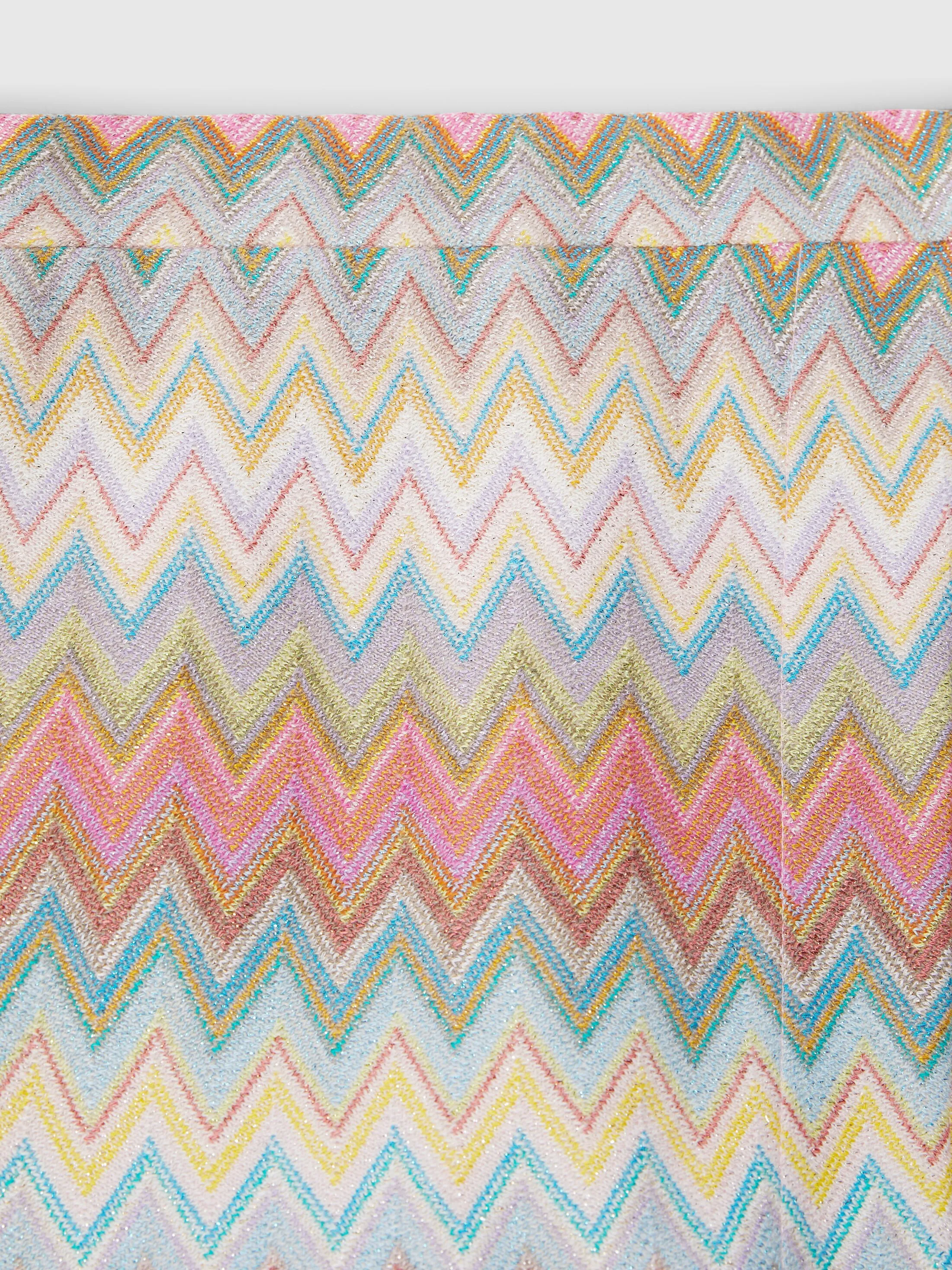 Gonna a portafoglio in maglia zig zag lamé
