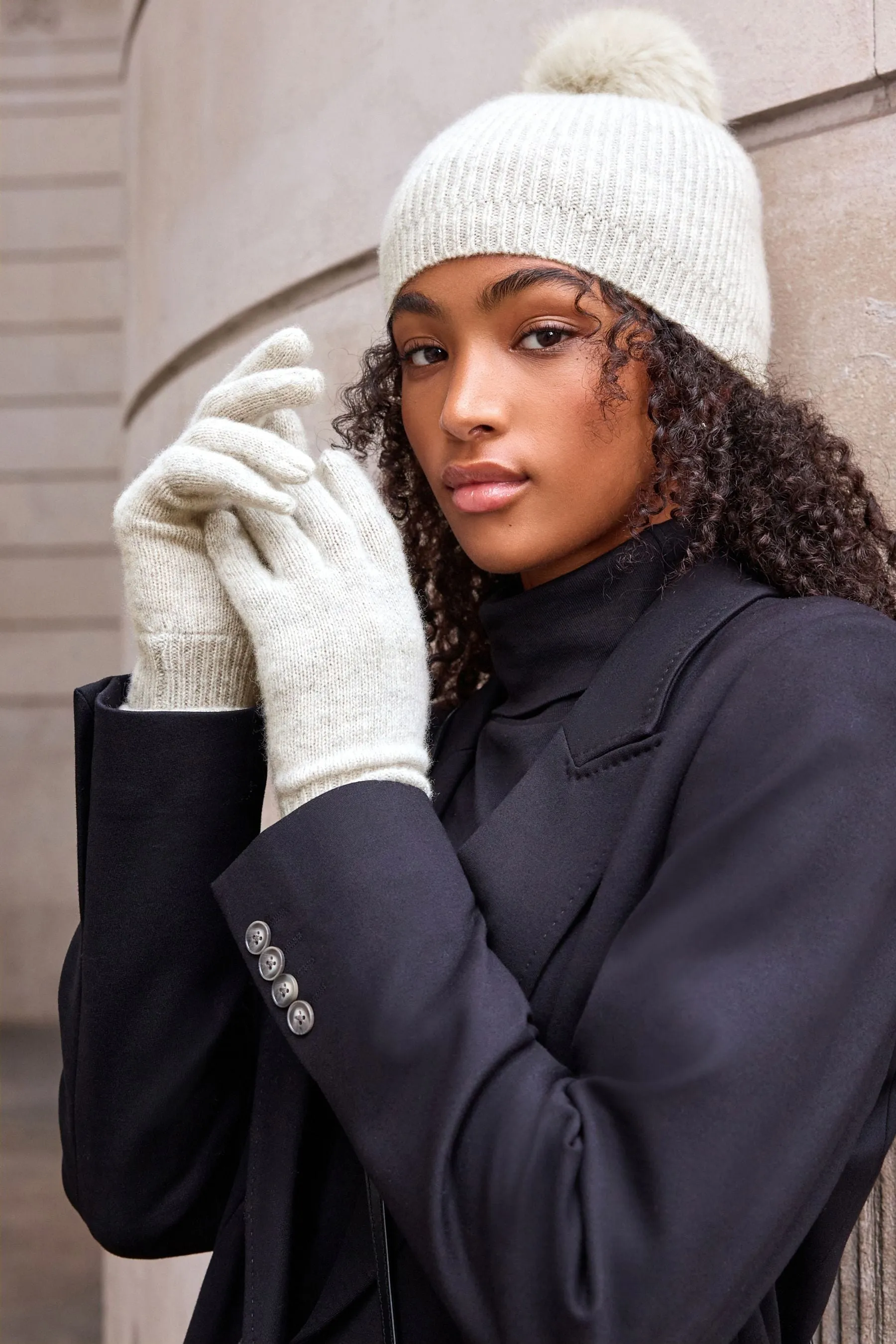Grigio  - Collection Luxe - Guanti 30% cashmere