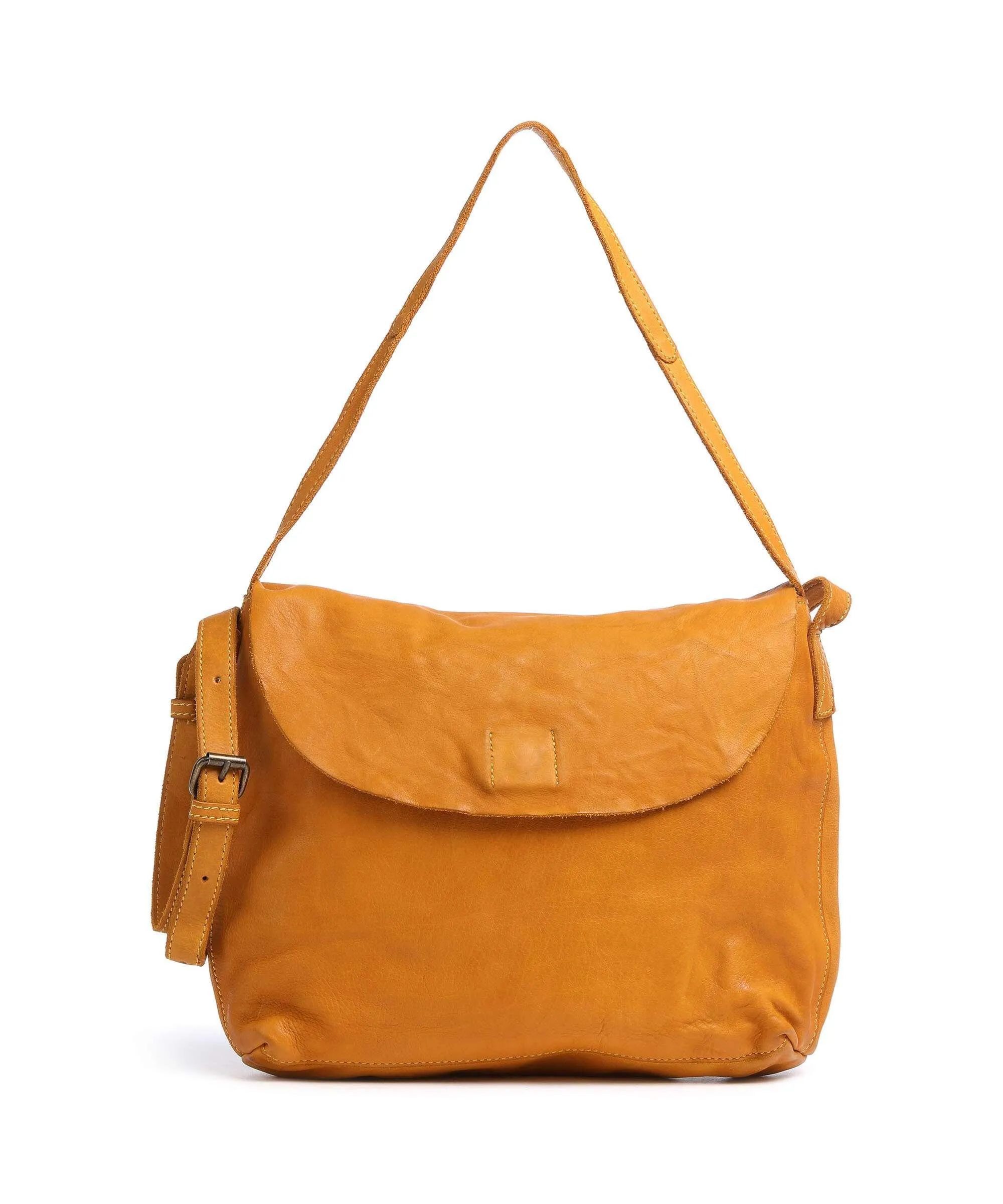  Harold's Submarine Borsa a spalla pelle di vacchetta grana ocra  