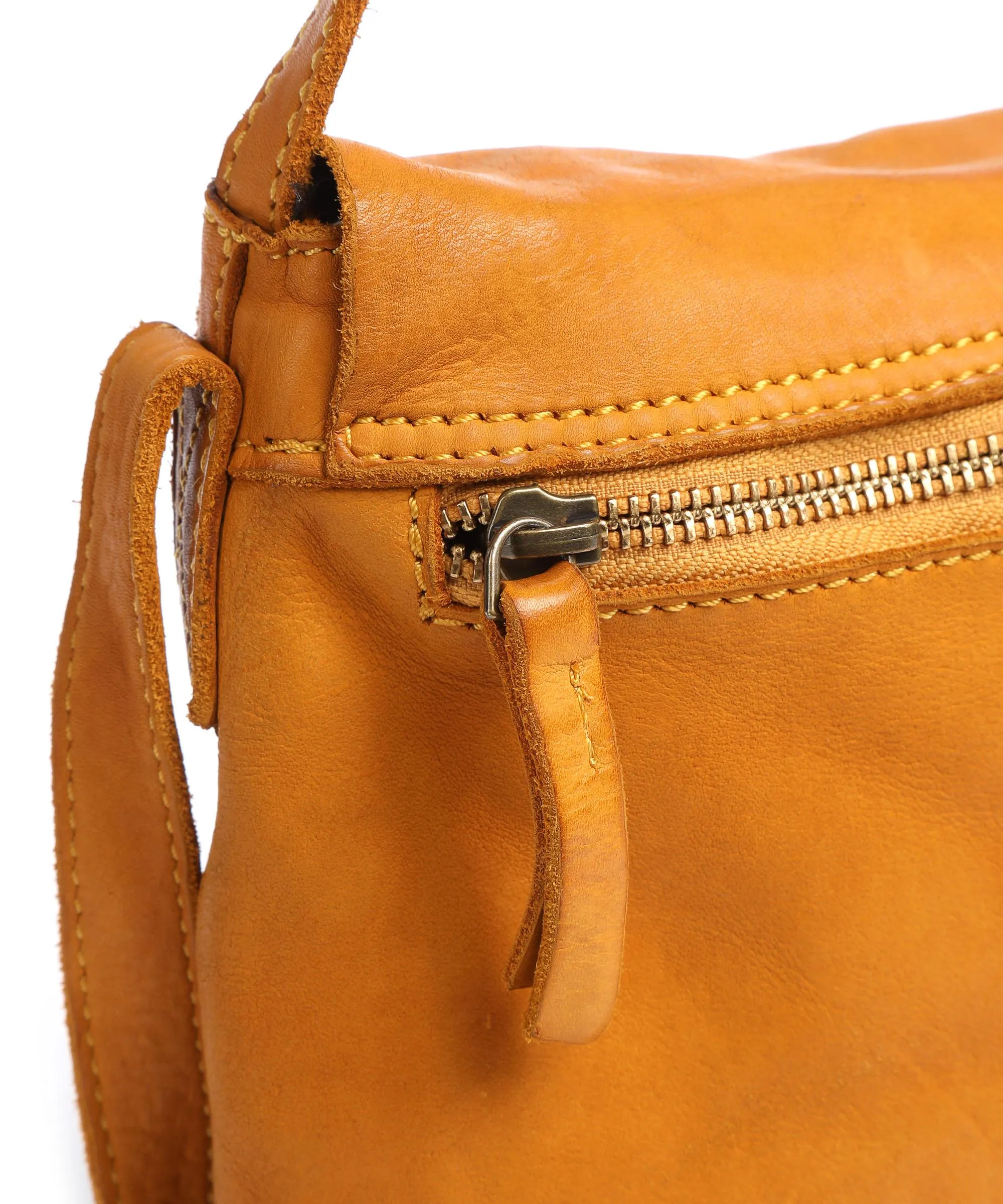  Harold's Submarine Borsa a spalla pelle di vacchetta grana ocra  