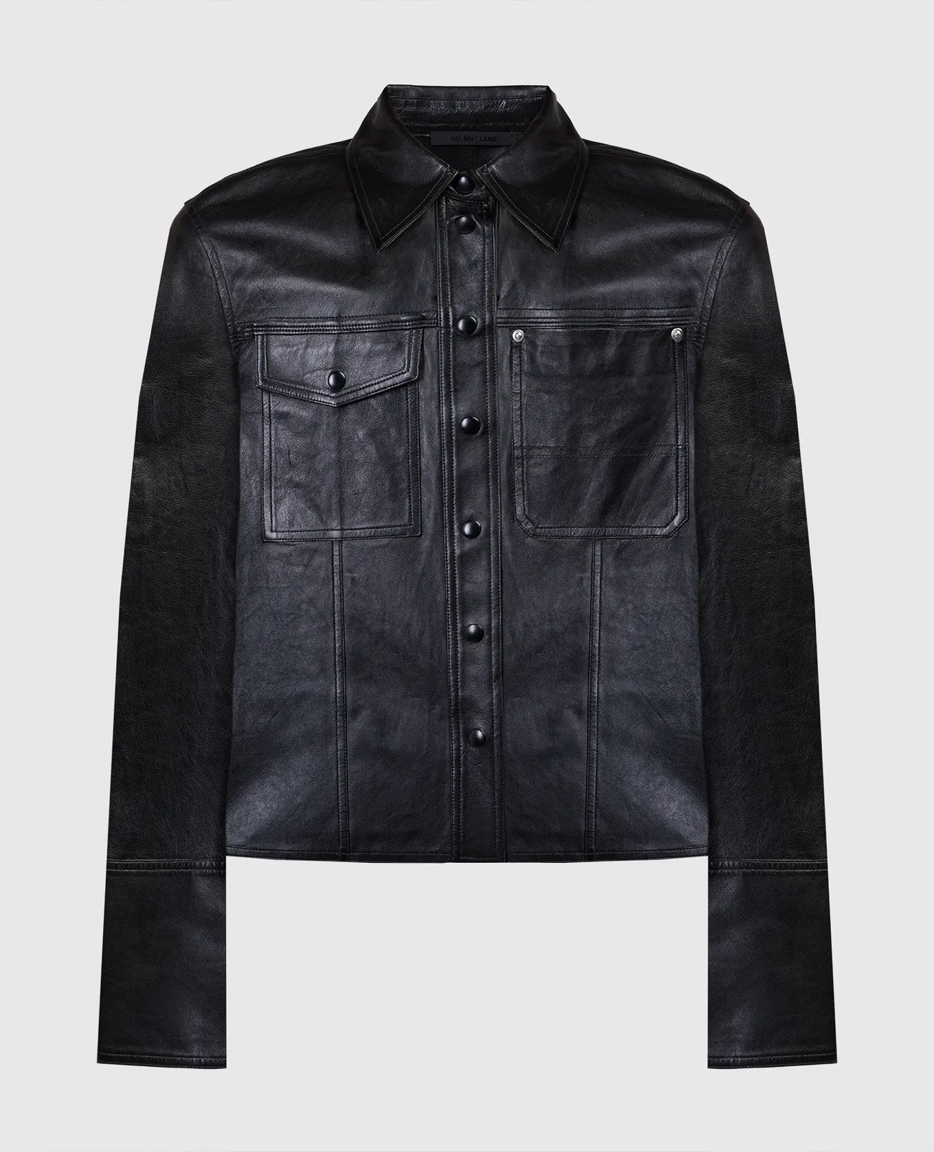 Helmut Lang Camicia in pelle nera N06HW507