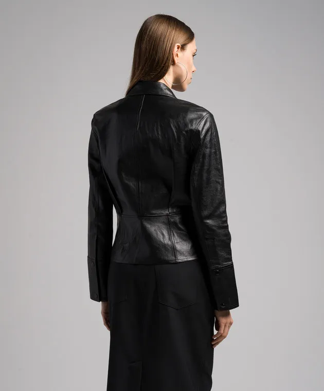 Helmut Lang Camicia in pelle nera N06HW507