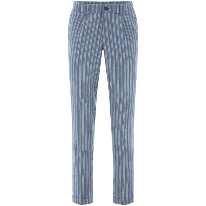 Henk ter Horst pantaloni moda in lino Blu-grigio