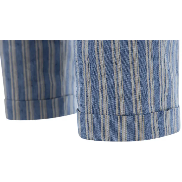 Henk ter Horst pantaloni moda in lino Blu-grigio