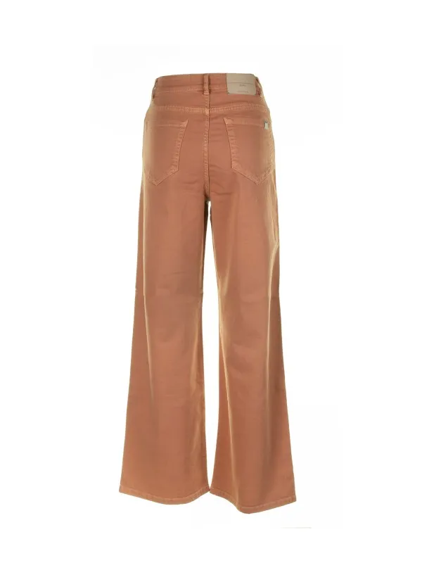 High-waisted palazzo trousers in cotton